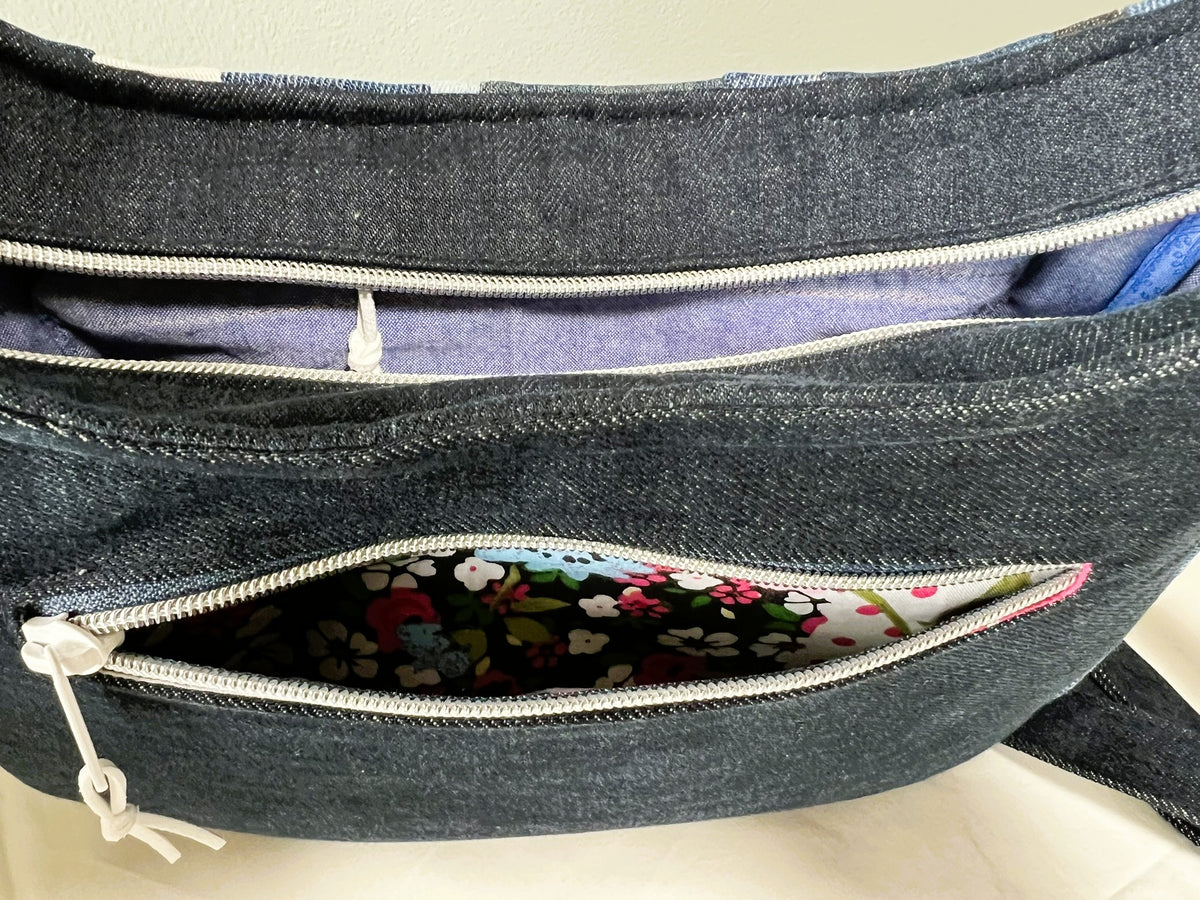 Upcycled Denim Mini Hobo Bag