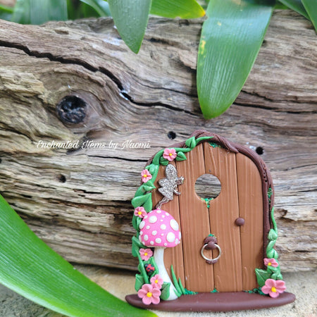 Pink Mushroom Mini Woodland Fairy door