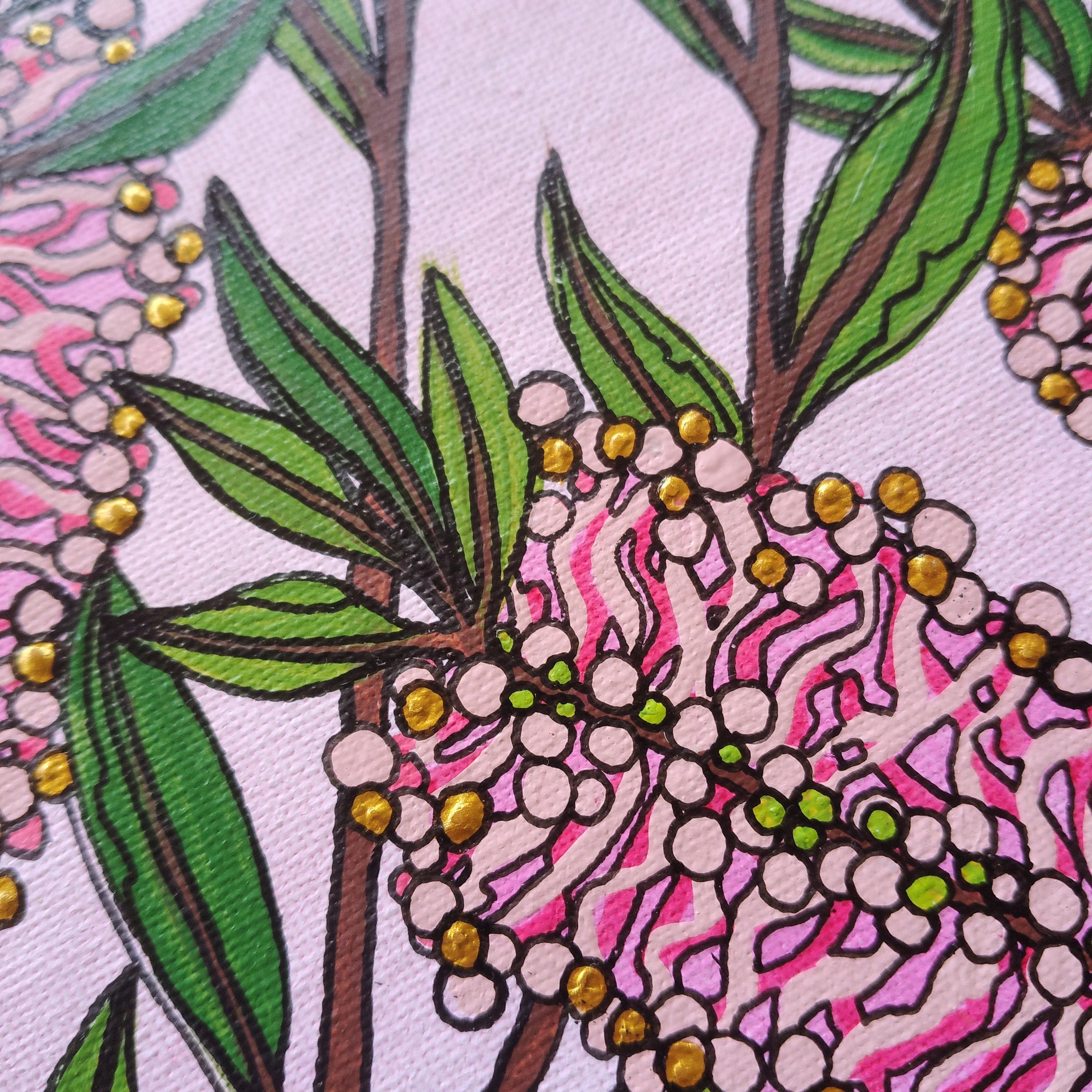 ORIGINAL ARTWORK - "Harmony in Pink" - Acrylic and Latex Abstact Art