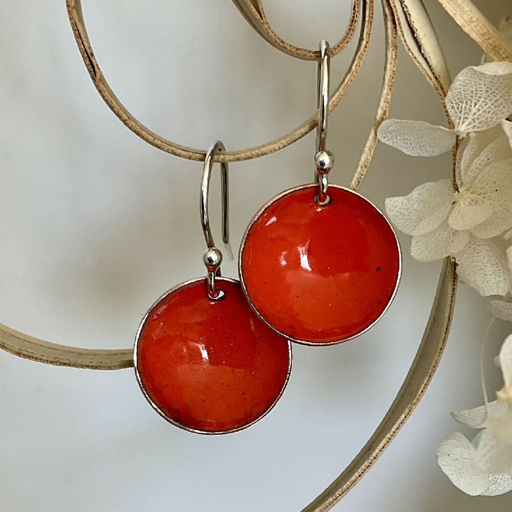 Everyday Earrings. Red and orange tones