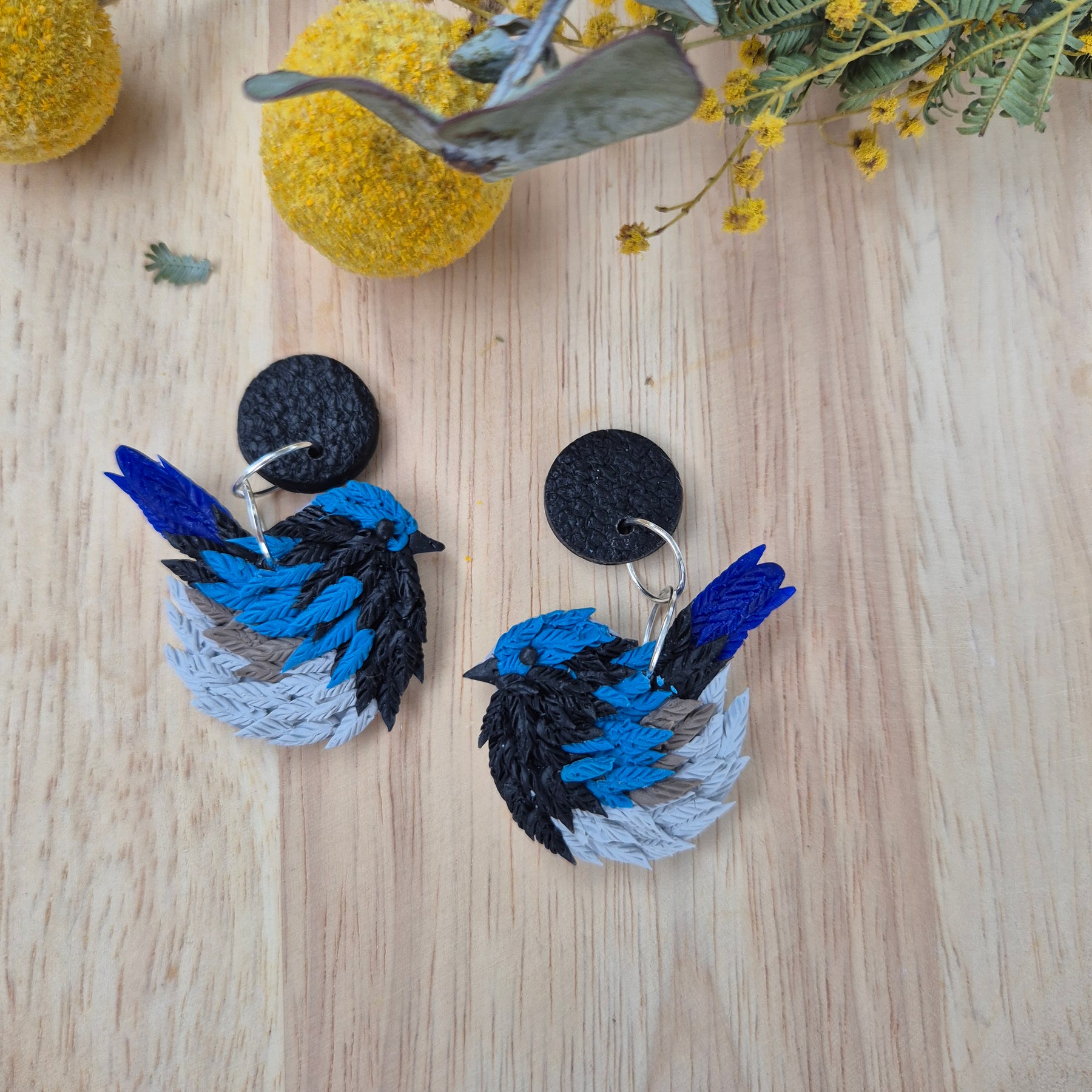 Billy Blue Wren Dangle Earrings (2 sizes available)