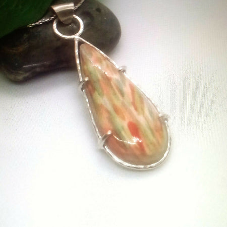 Sterling silver and ceramic pendant