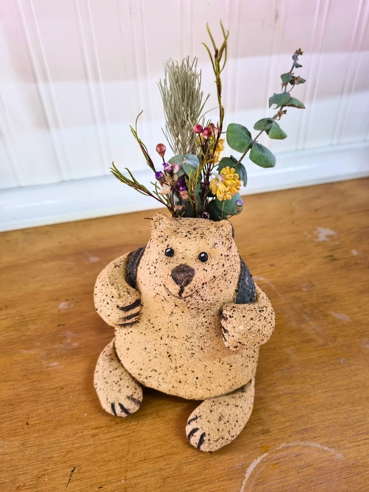 Backpack Buddies Ceramic Animal Vase Dried Flower Ornament