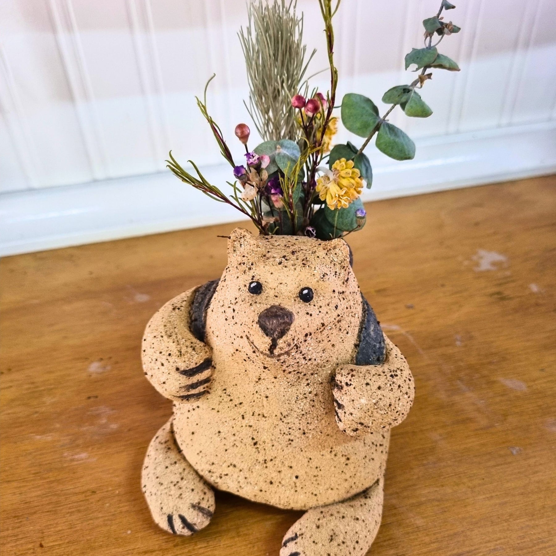 Backpack Buddies Ceramic Animal Vase Dried Flower Ornament