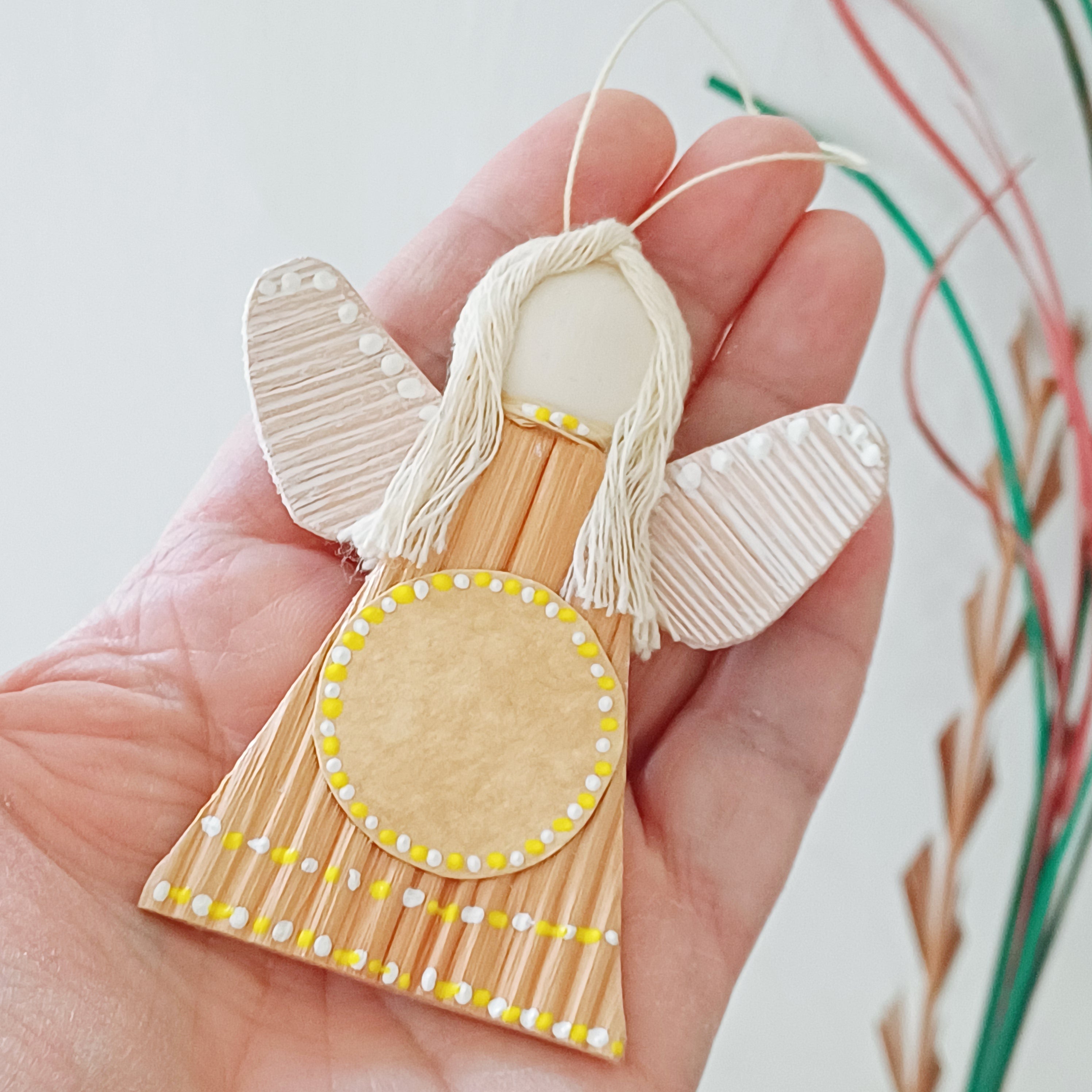 Hello - Little Palm Leaf Angel, Place for Handwritten Message