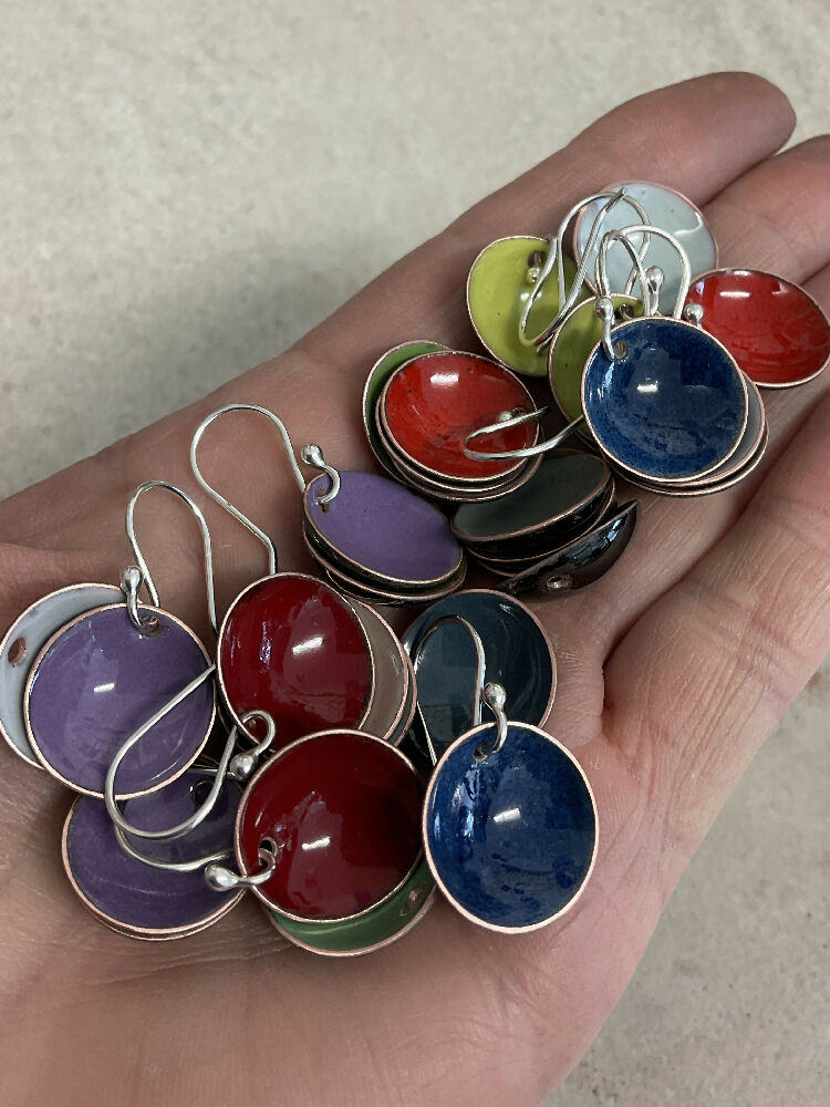 Everyday Earrings. Red and orange tones