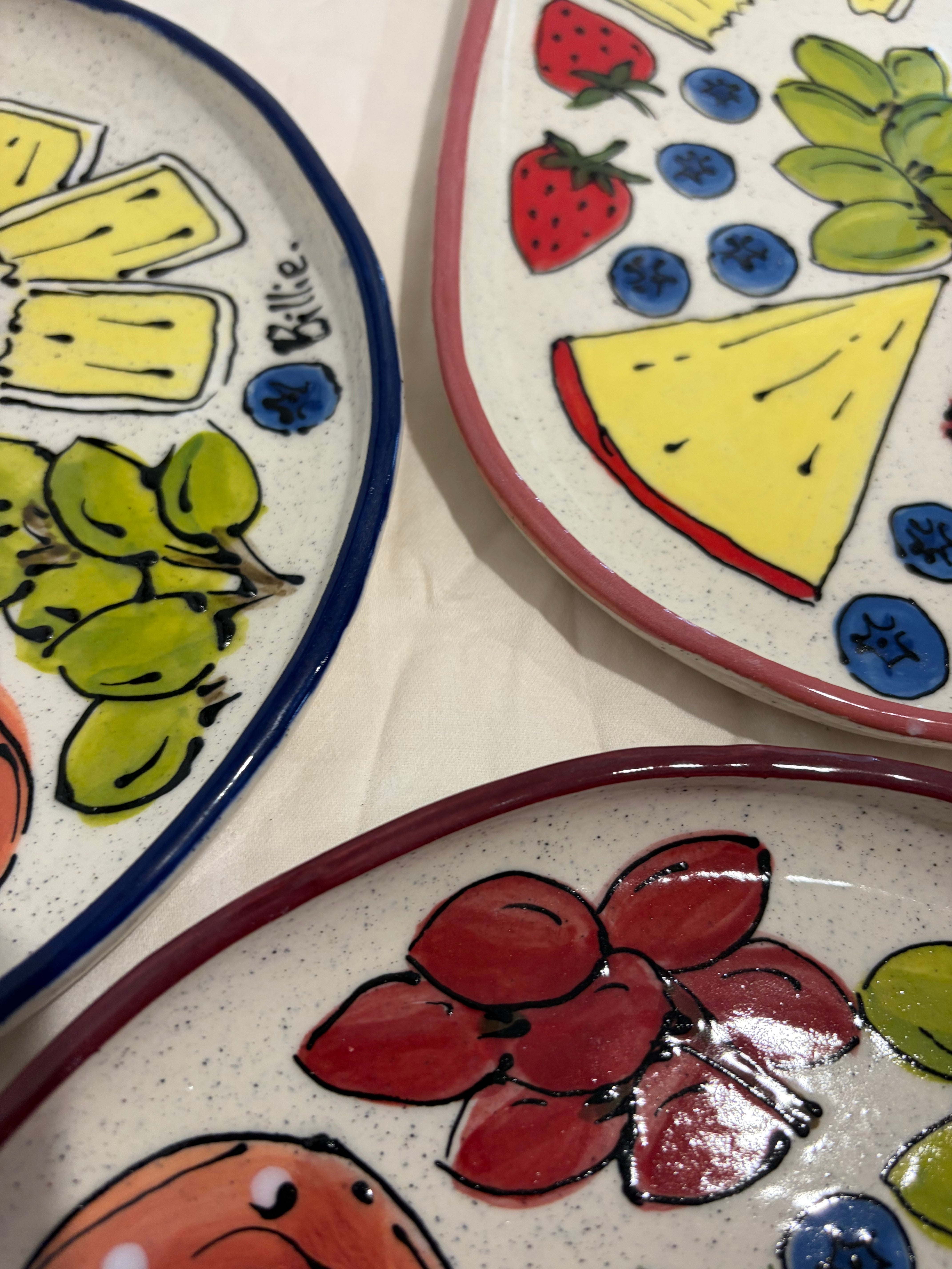 Cheese Board Painted Charcuterie Platters - Cheese, Salami, Fruit!