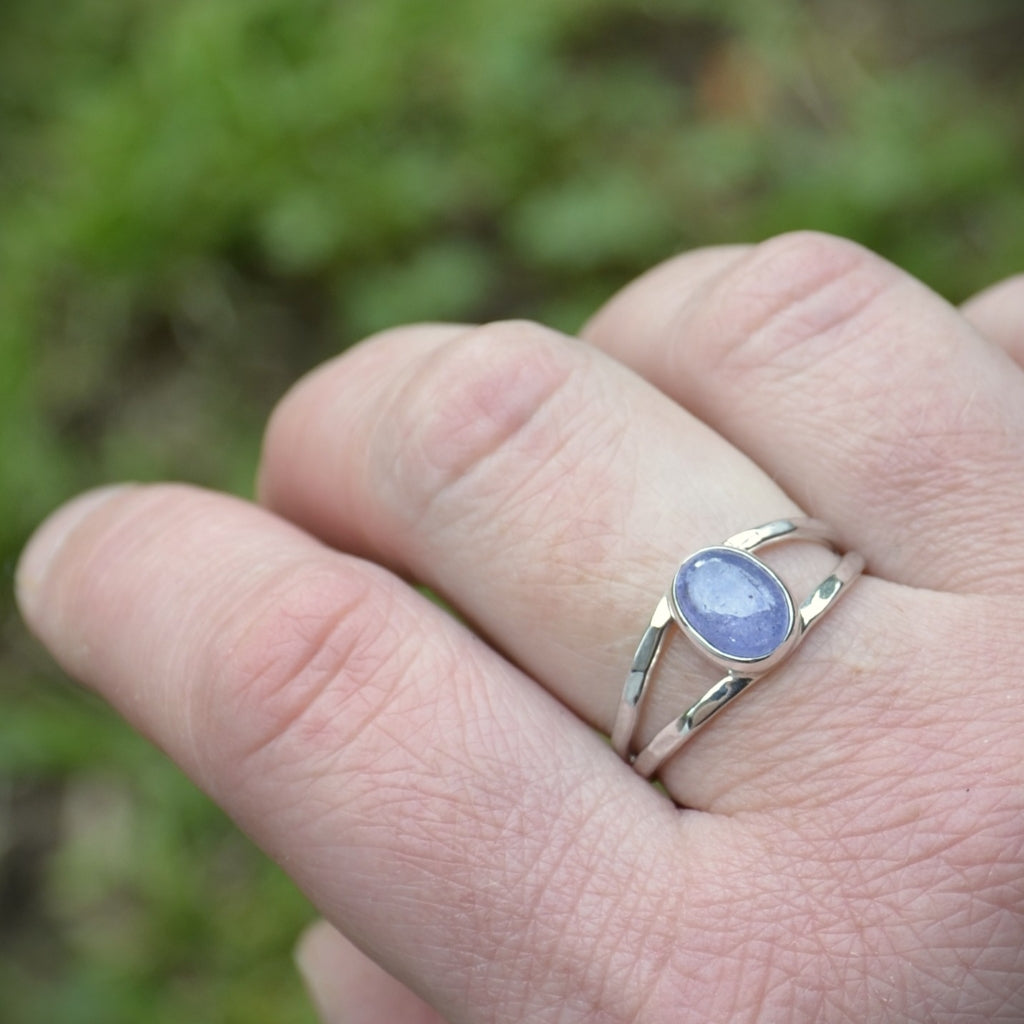 Hammered Tanzanite Ring - Custom for Jess