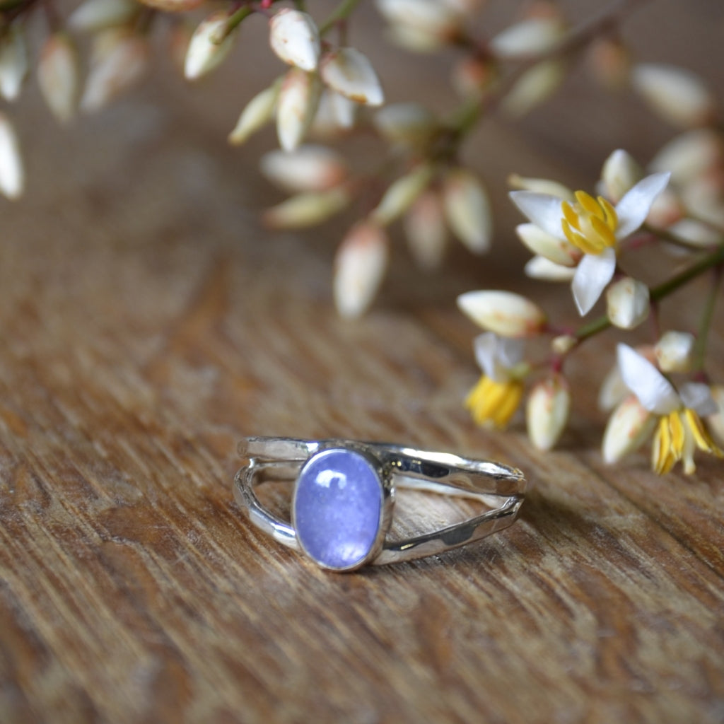 Hammered Tanzanite Ring - Custom for Jess