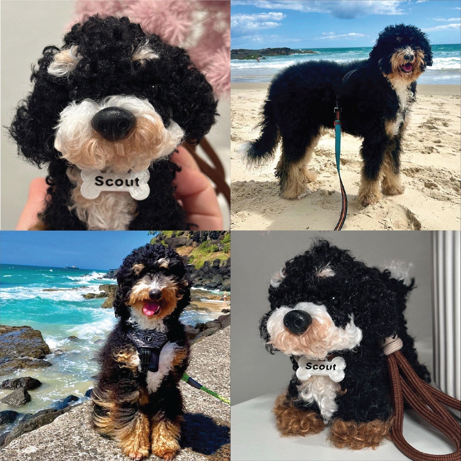 Custom Dog Replica from Photo, Poseable Art Doll, Pet Memorial Keepsake - Handmade Soft Sculpture, Personalised Plushie Ornament