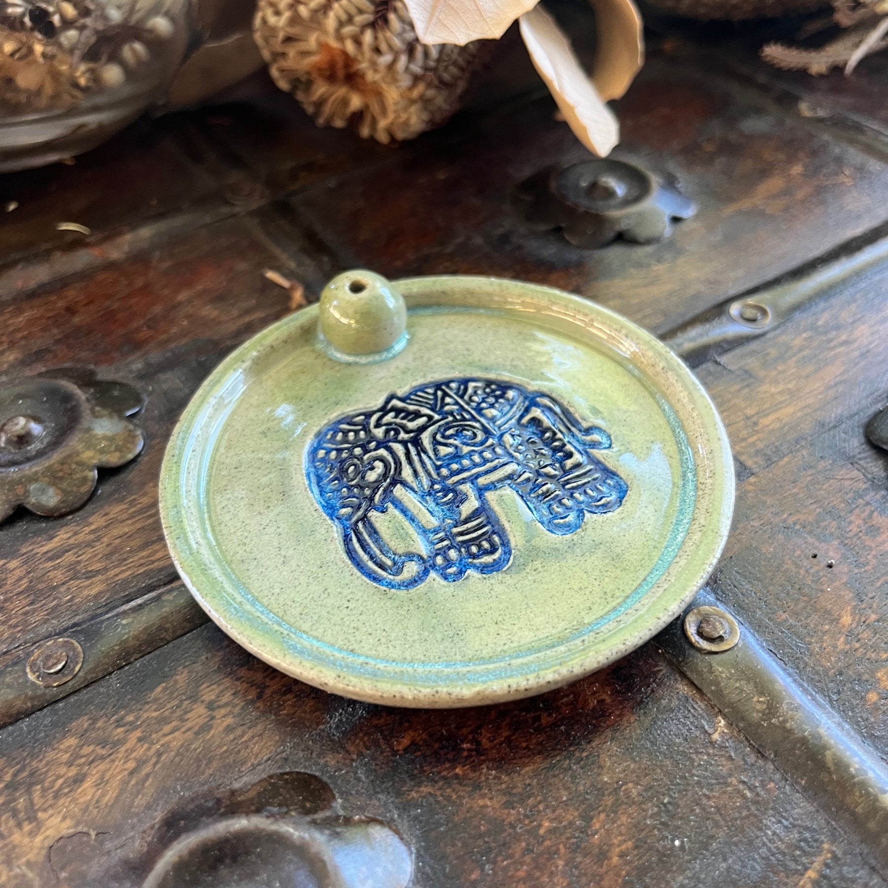 Elephant Imprinted Incense Holder