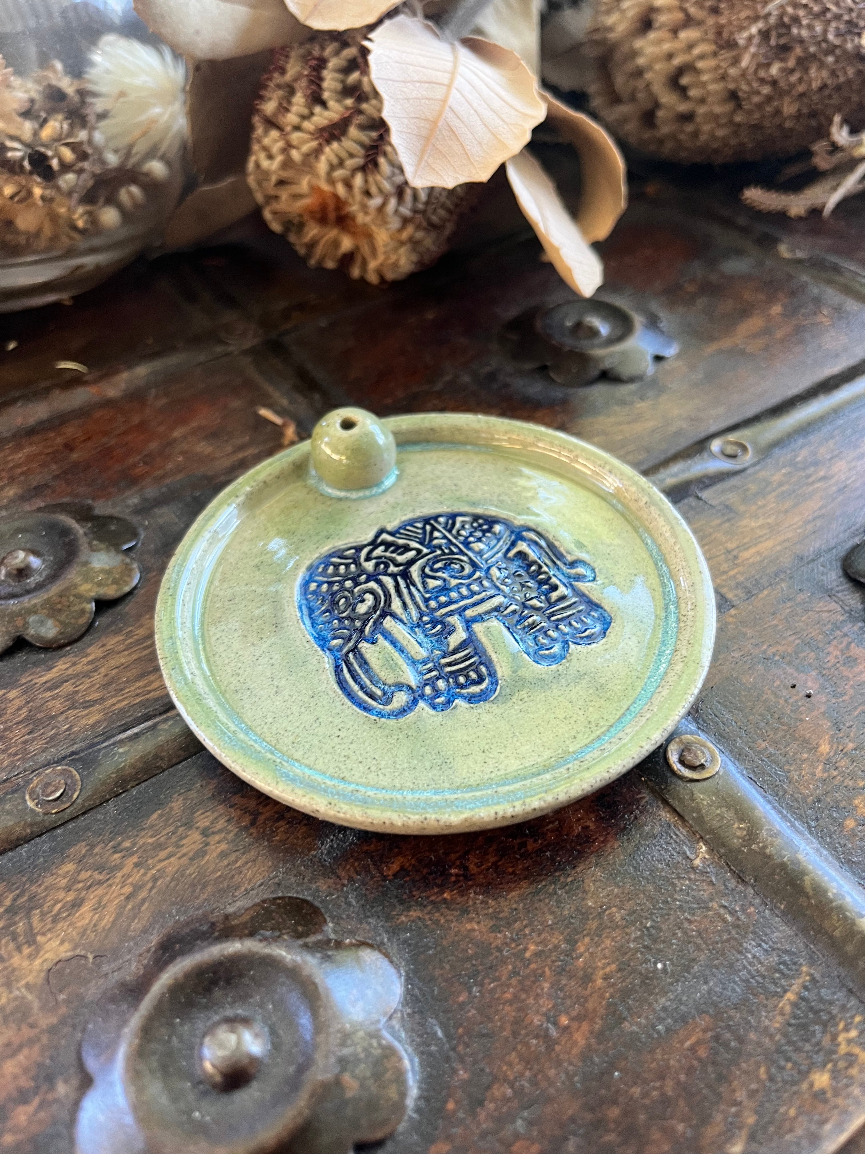 Elephant Imprinted Incense Holder