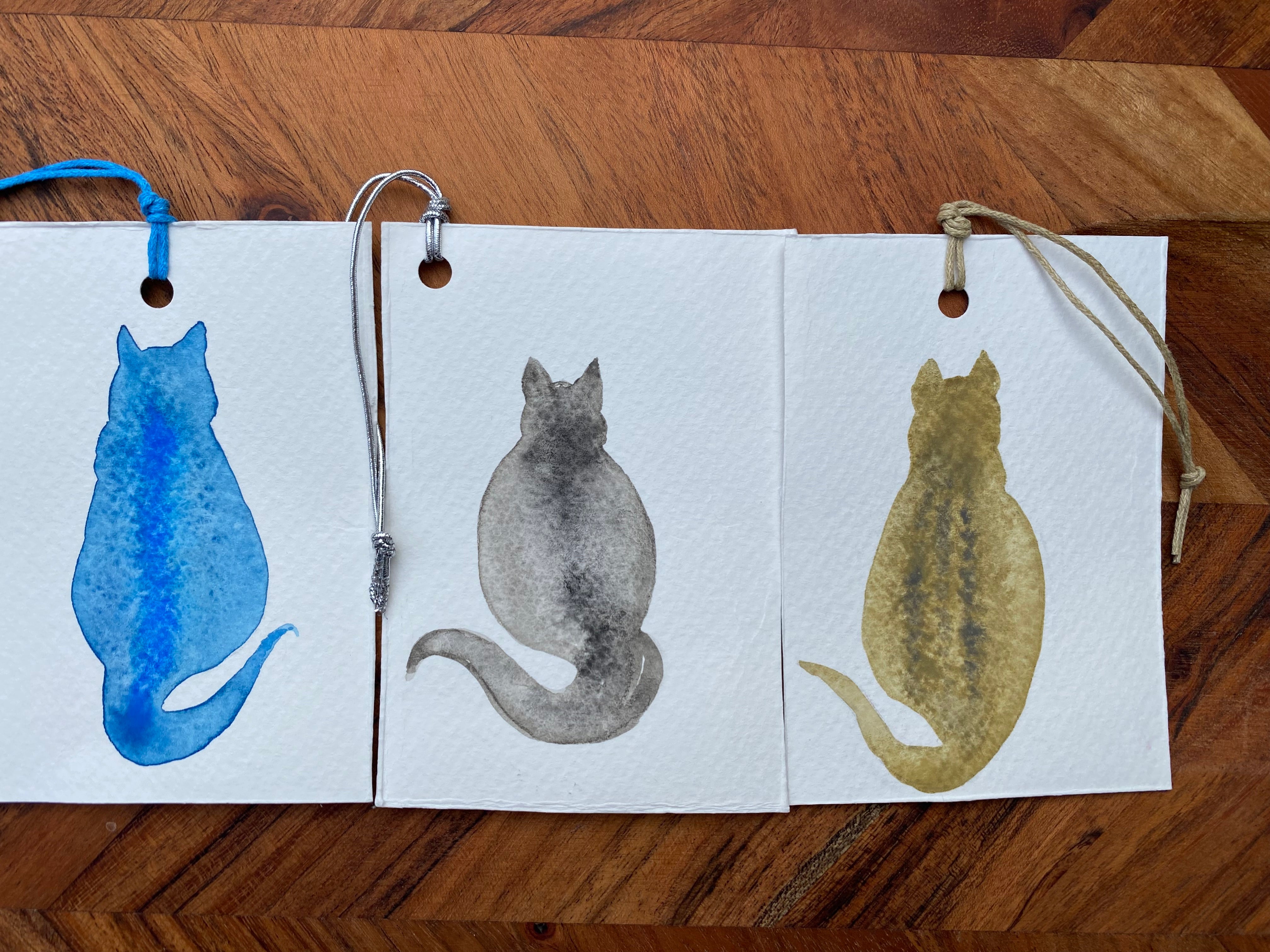 Two Chunky Jason Watercolour Gift Tags/Bookmarks | Handmade Unique Tags/Bookmarks