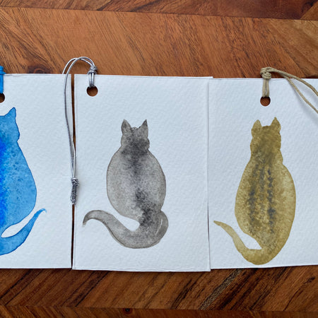 Two Chunky Jason Watercolour Gift Tags/Bookmarks | Handmade Unique Tags/Bookmarks