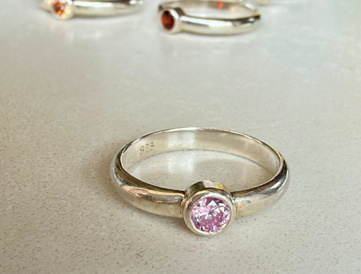 Sterling Silver Cubic Zirconia Stacking Rings