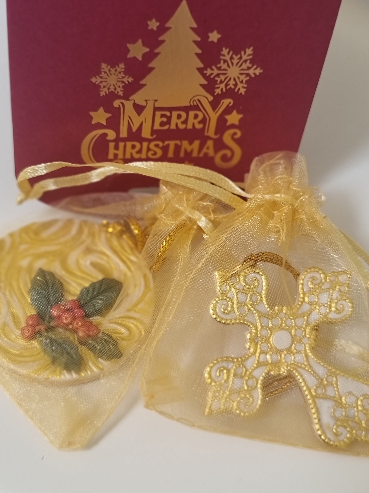 Golden Christmas Pair - Cross and Bauble
