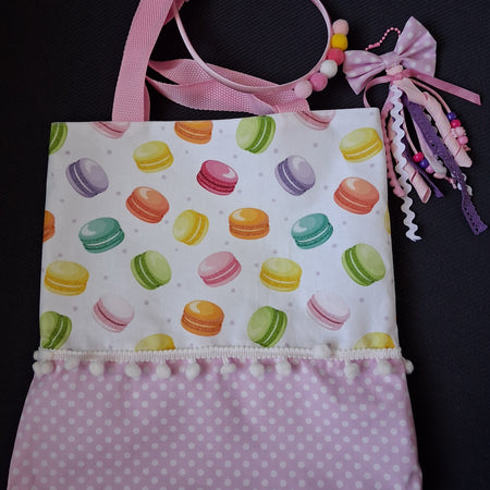 Children's Macaron Print Tote, Bag Charm & Headband