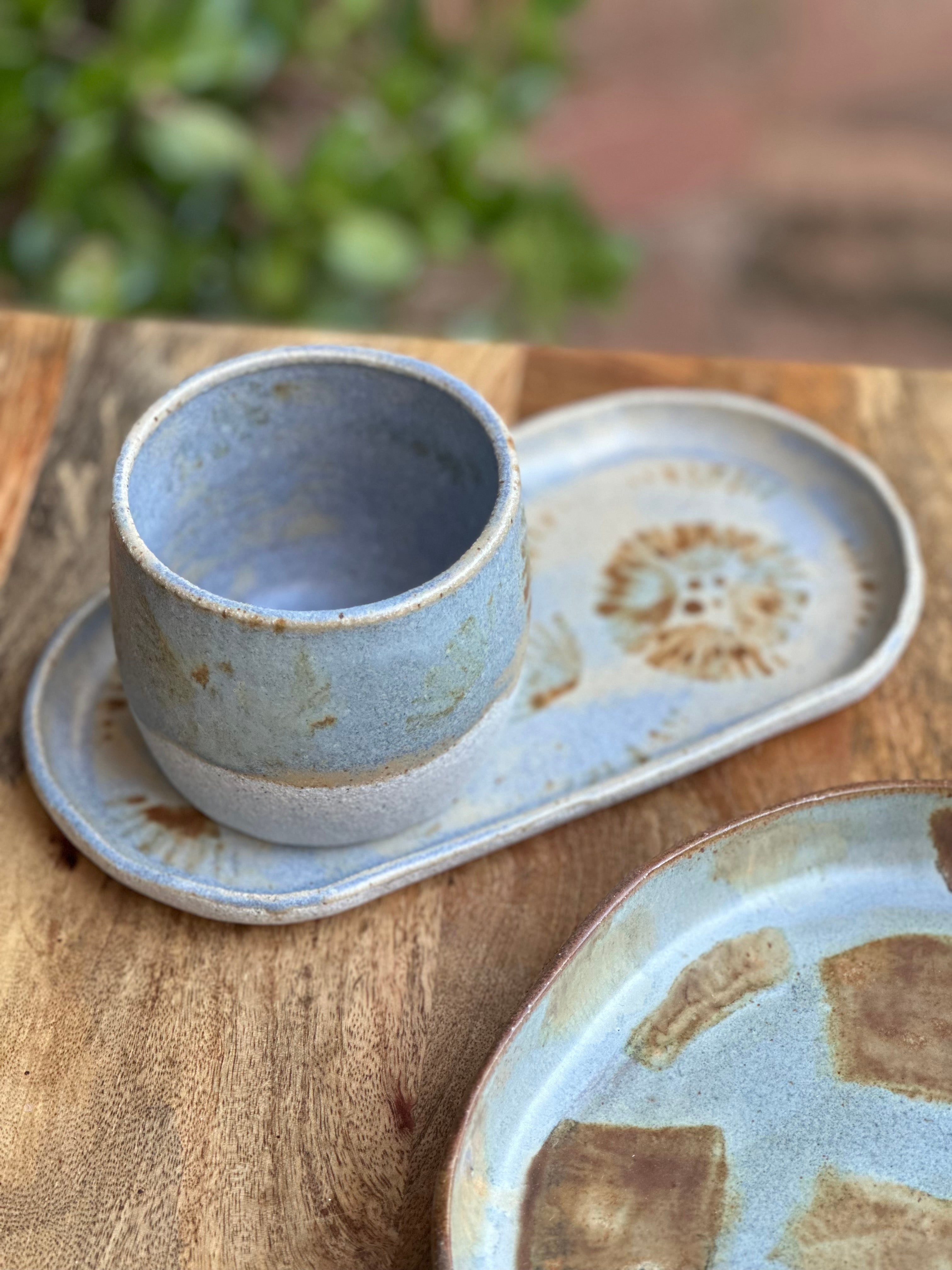 Paper Daisy Tumbler & Tray Set | Handmade Australian Ceramics