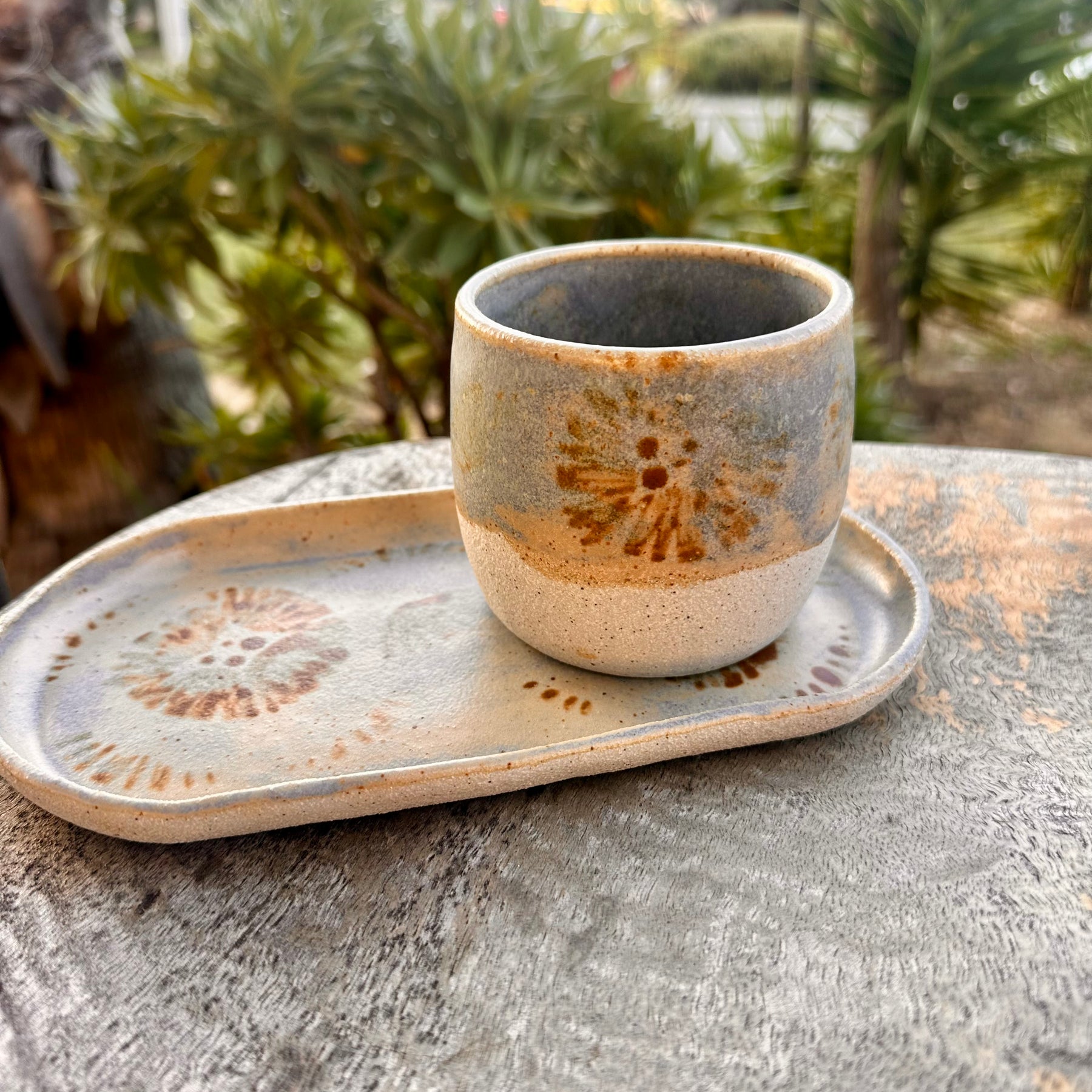 Paper Daisy Tumbler & Tray Set | Handmade Australian Ceramics