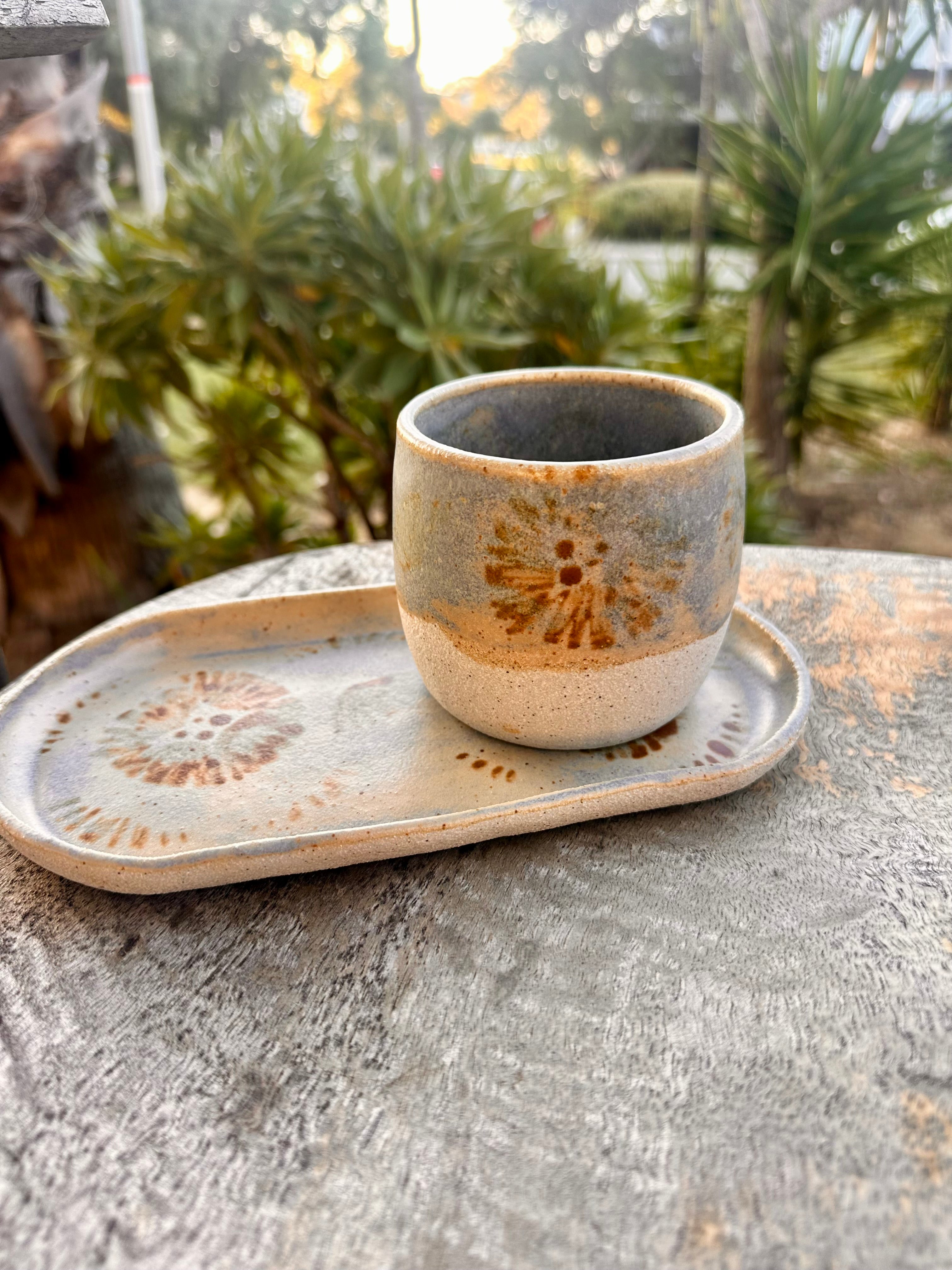 Paper Daisy Tumbler & Tray Set | Handmade Australian Ceramics