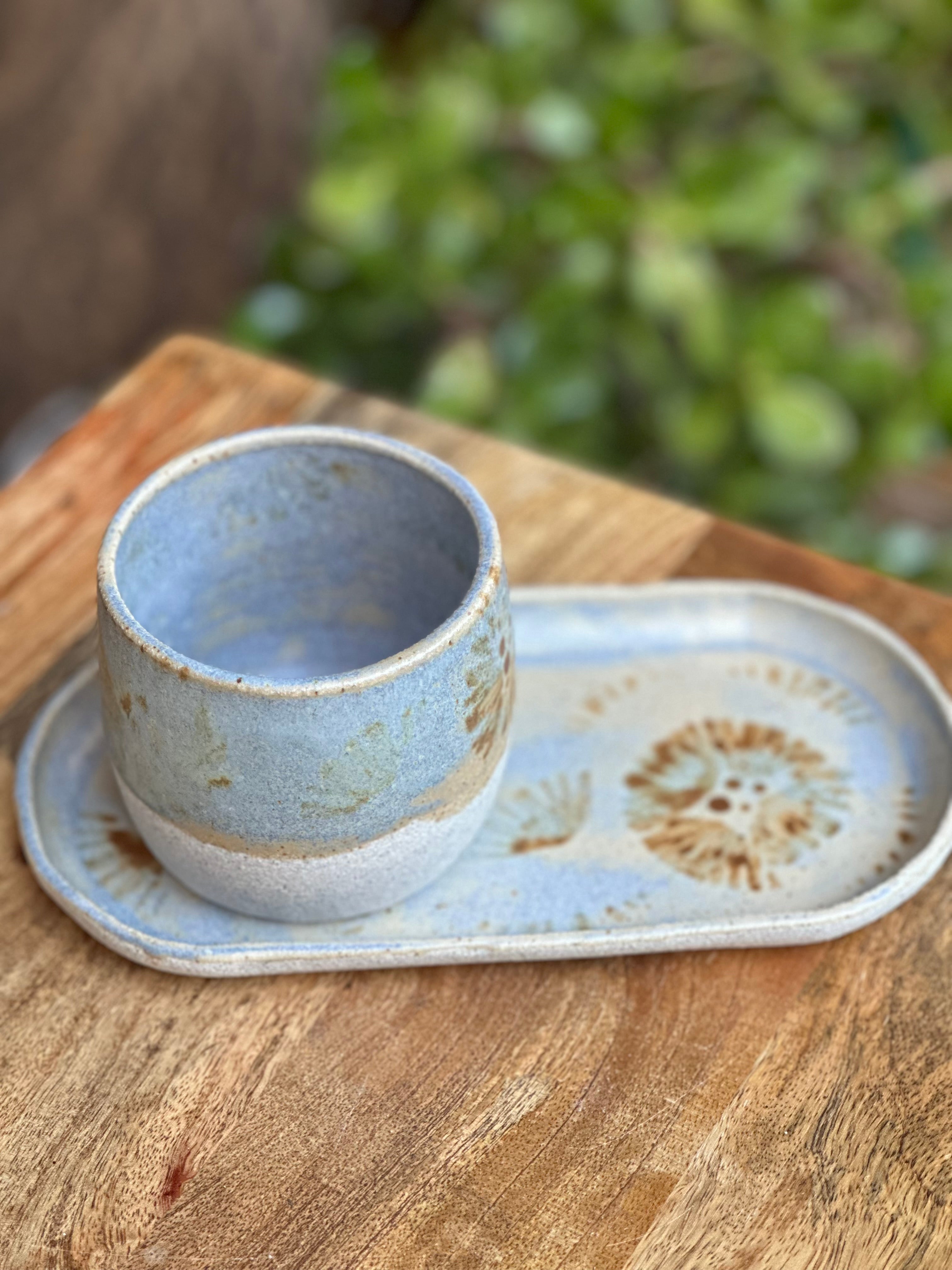 Paper Daisy Tumbler & Tray Set | Handmade Australian Ceramics