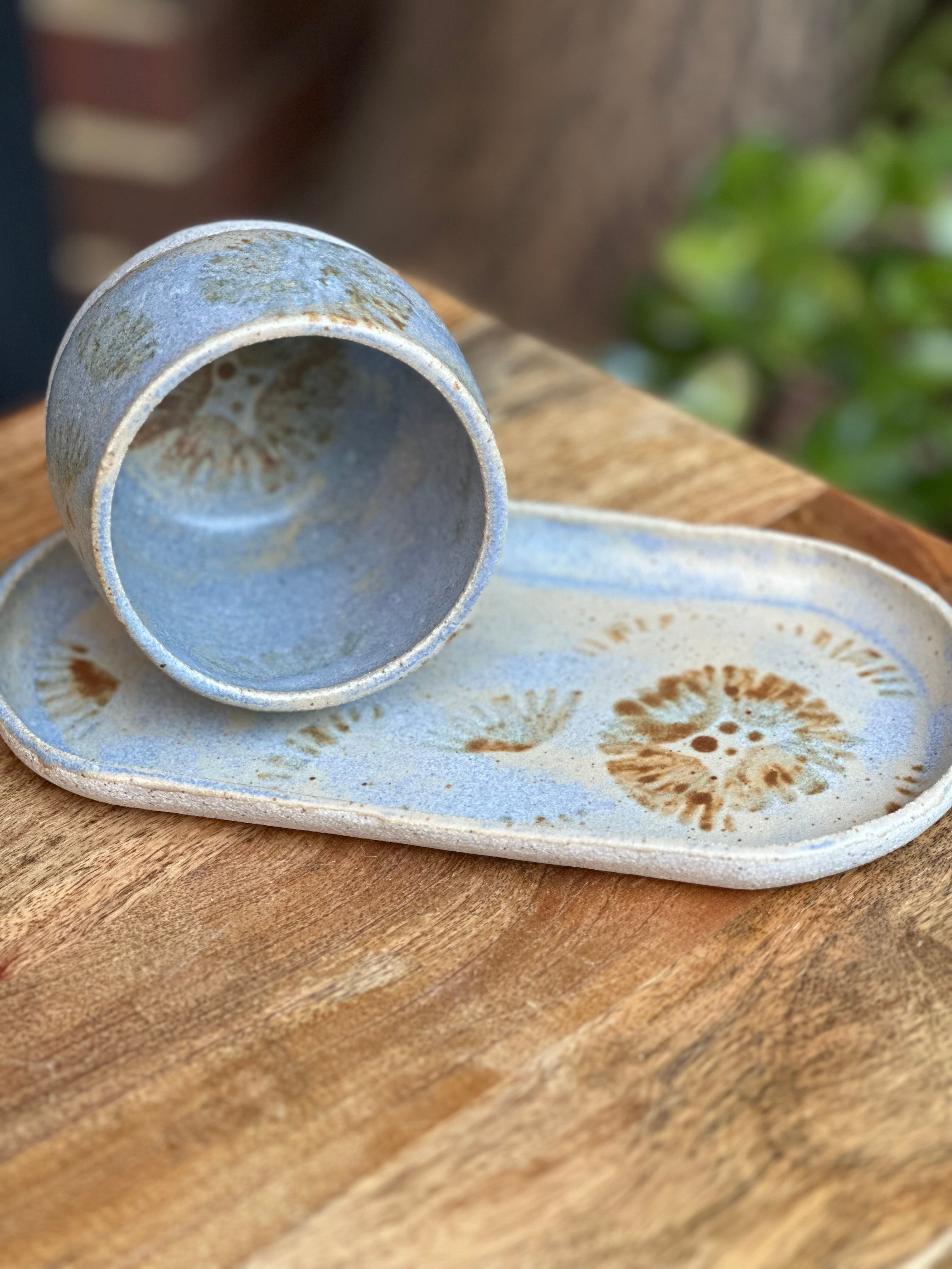 Paper Daisy Tumbler & Tray Set | Handmade Australian Ceramics