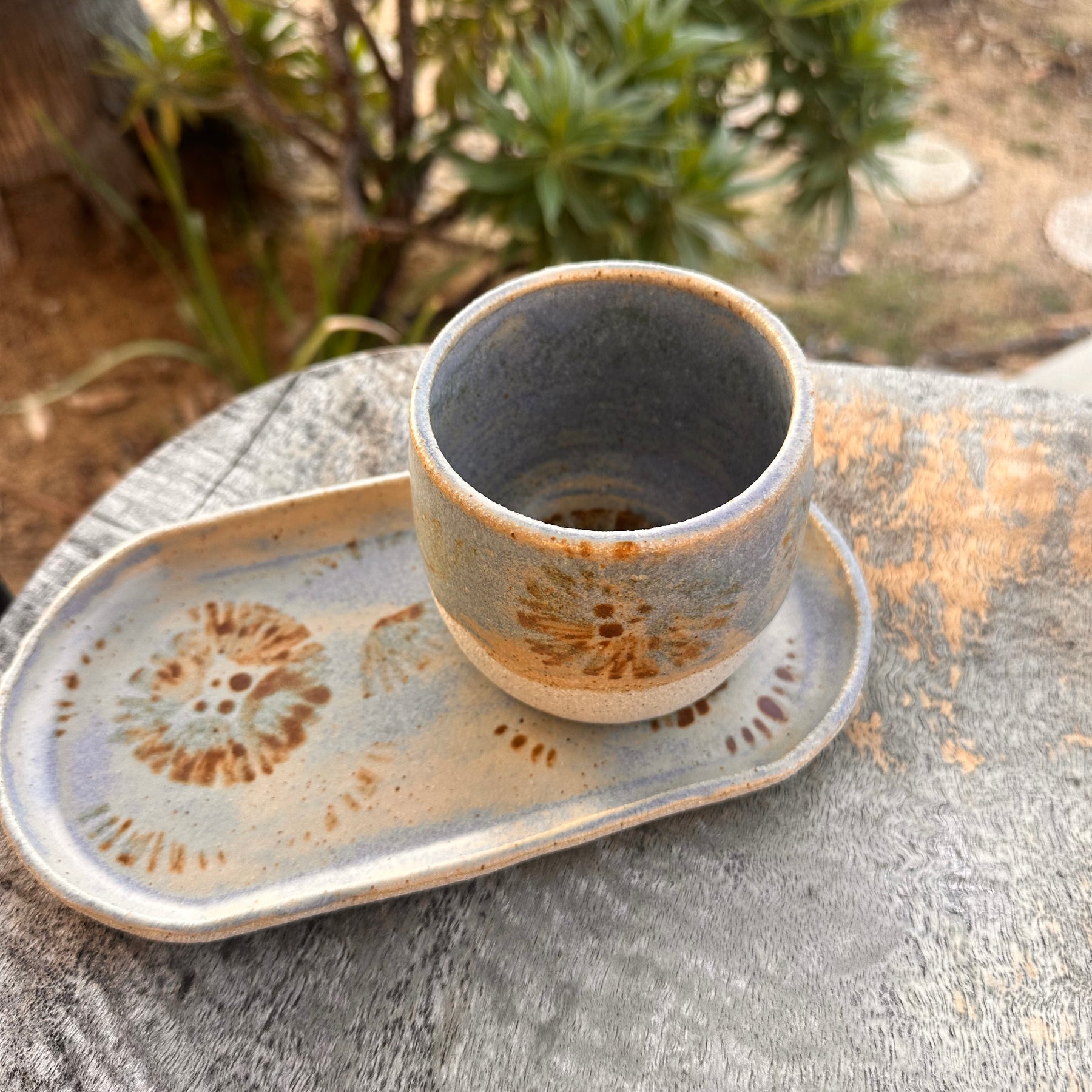Paper Daisy Tumbler & Tray Set | Handmade Australian Ceramics