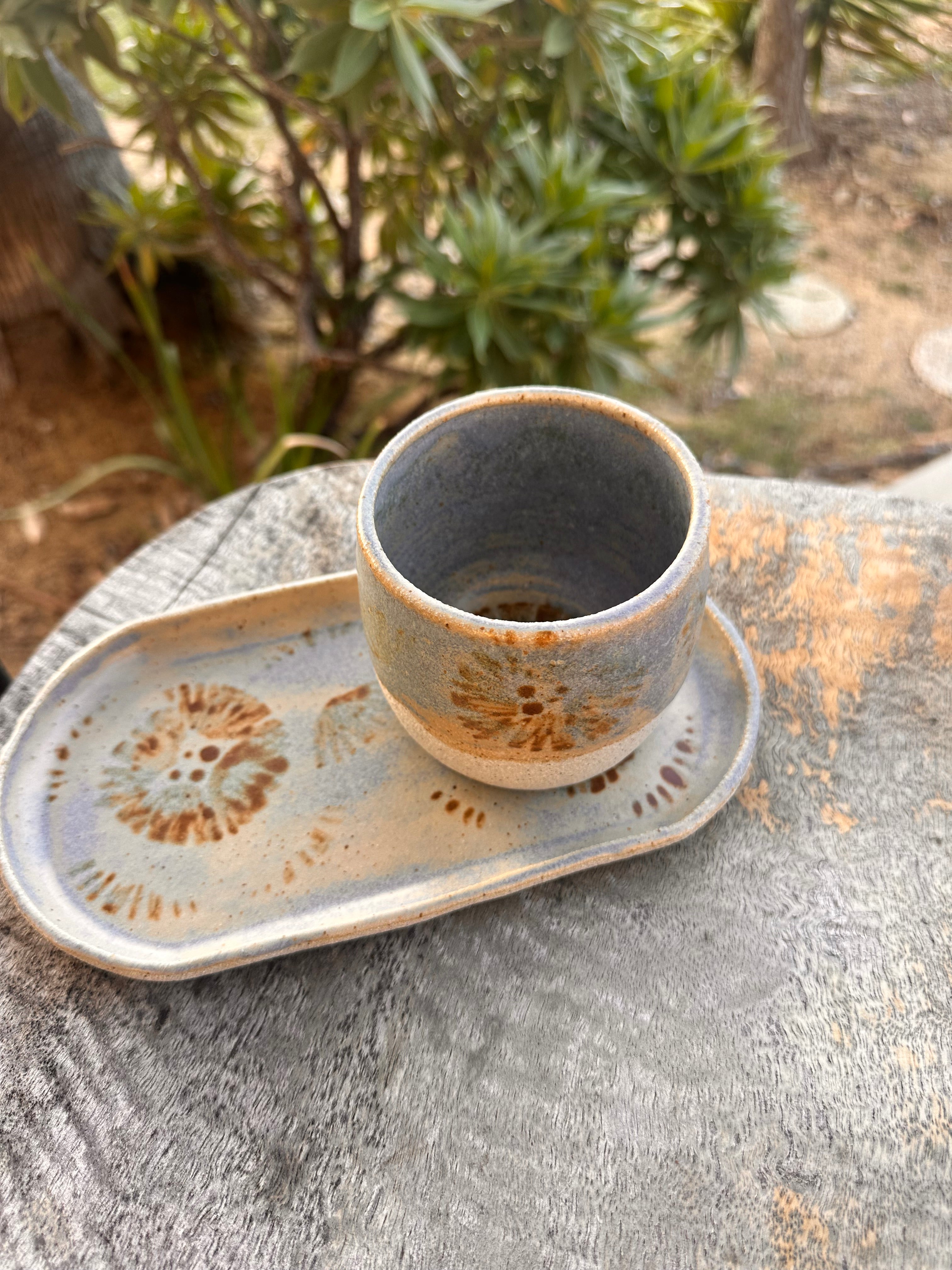 Paper Daisy Tumbler & Tray Set | Handmade Australian Ceramics