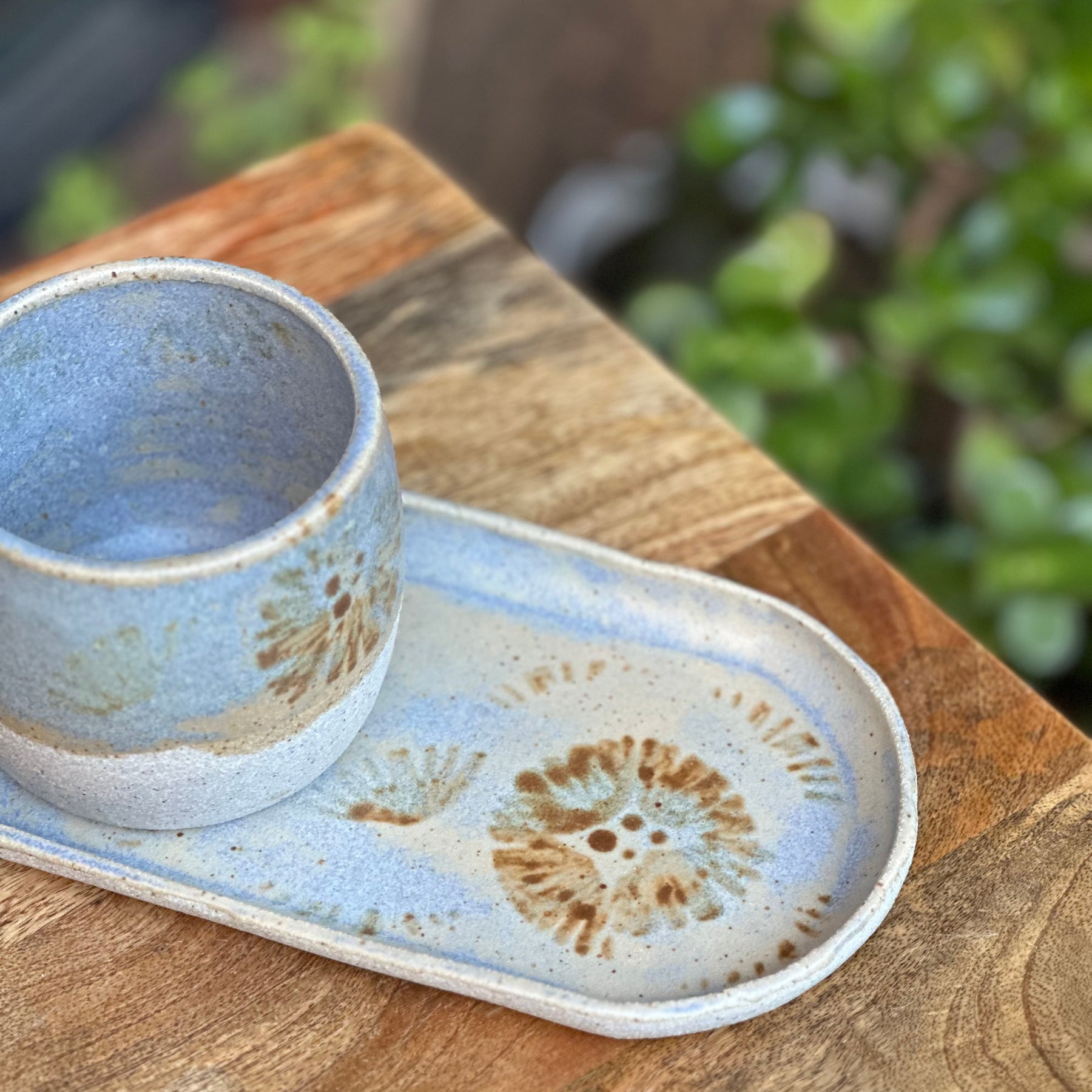 Paper Daisy Tumbler & Tray Set | Handmade Australian Ceramics