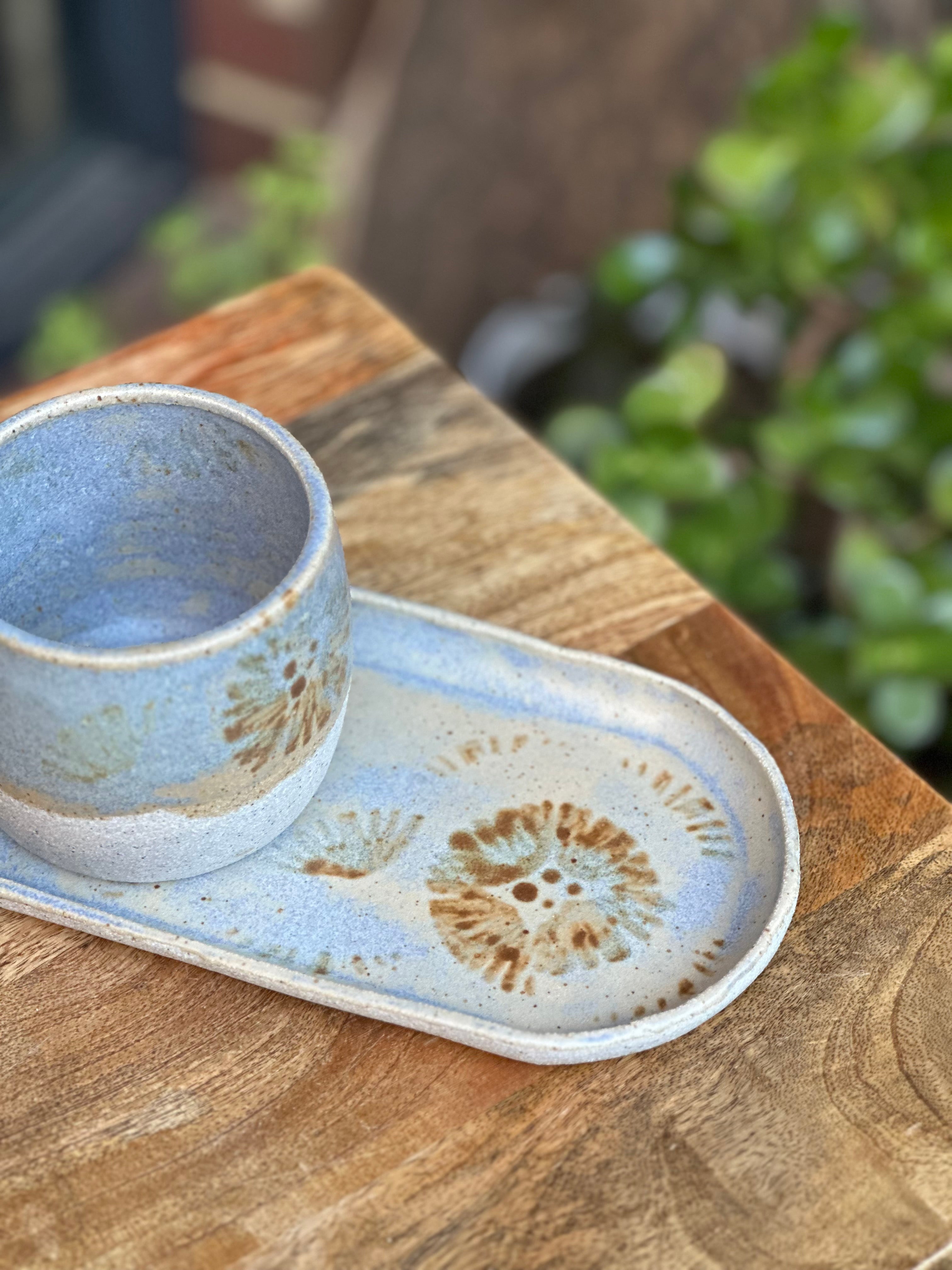 Paper Daisy Tumbler & Tray Set | Handmade Australian Ceramics