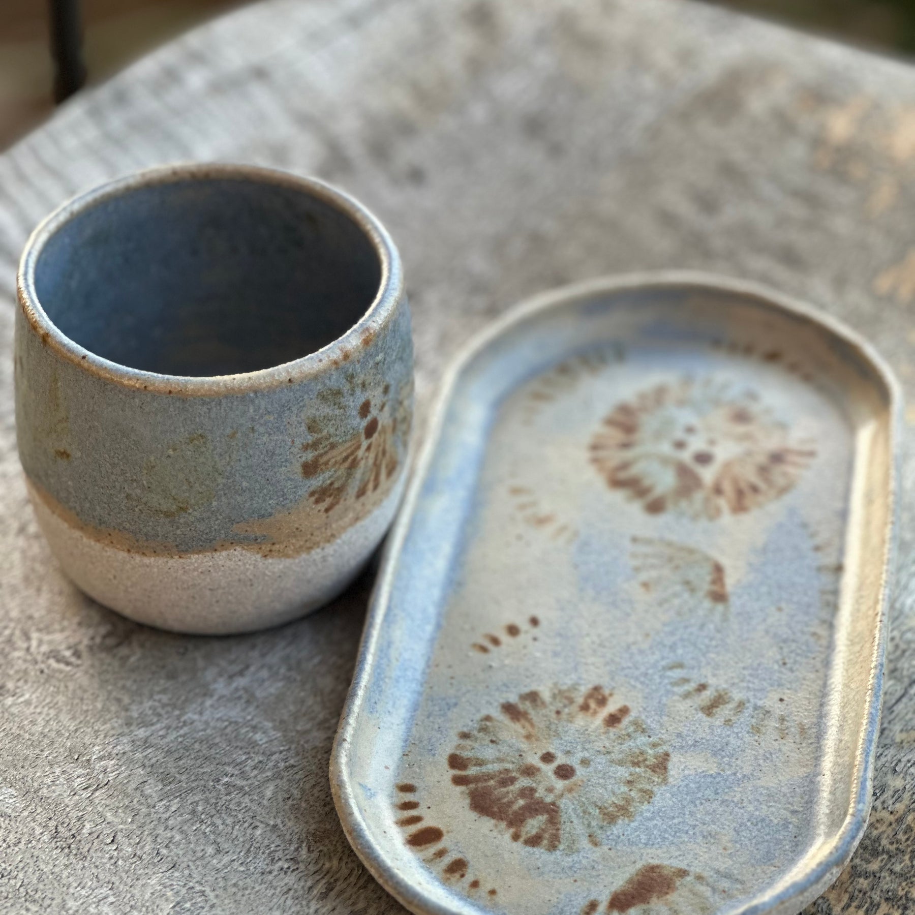 Paper Daisy Tumbler & Tray Set | Handmade Australian Ceramics