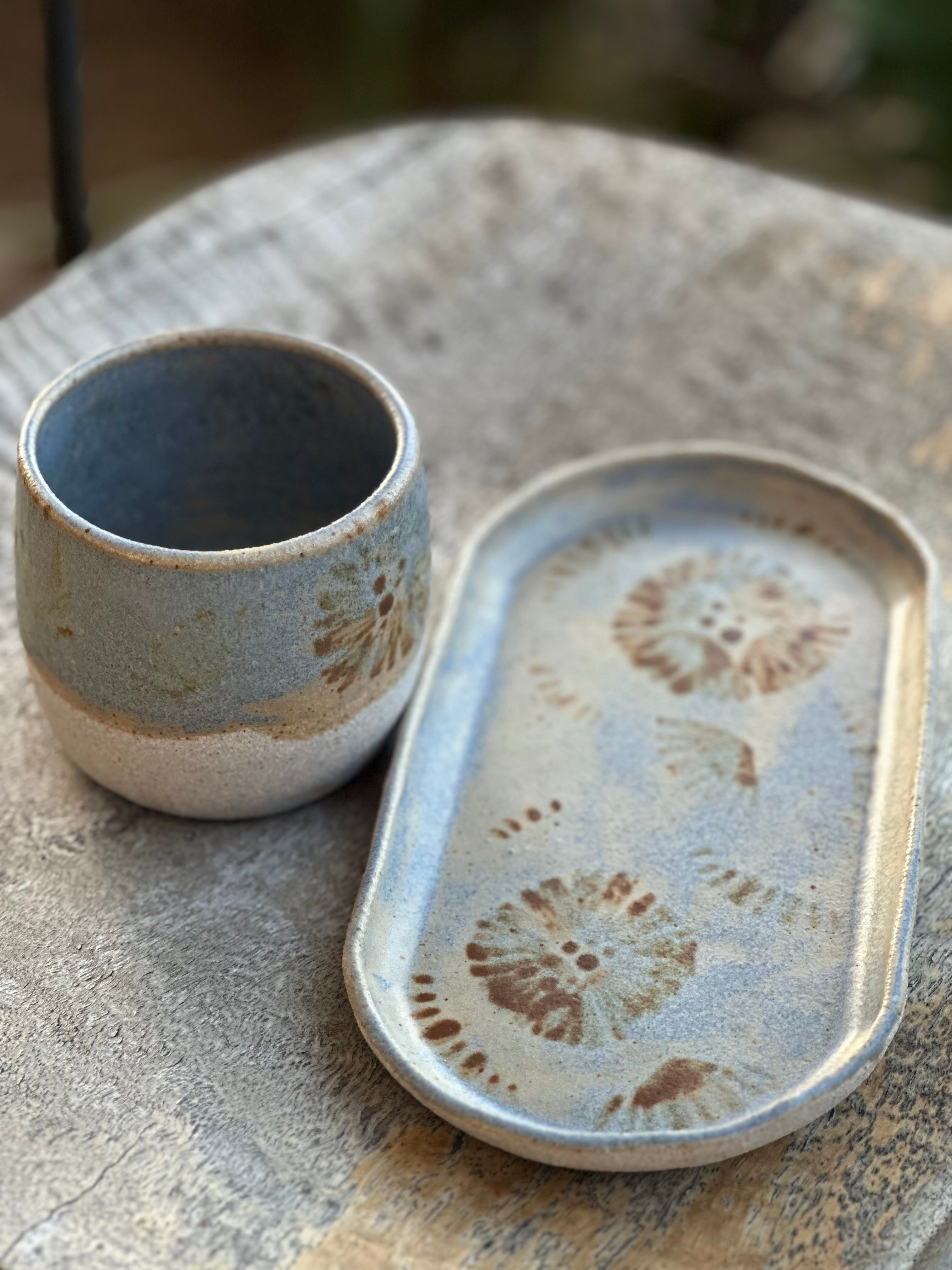 Paper Daisy Tumbler & Tray Set | Handmade Australian Ceramics