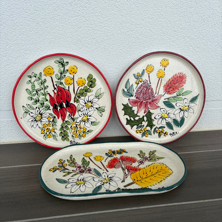 Australian Wildflower Handpainted Platters
