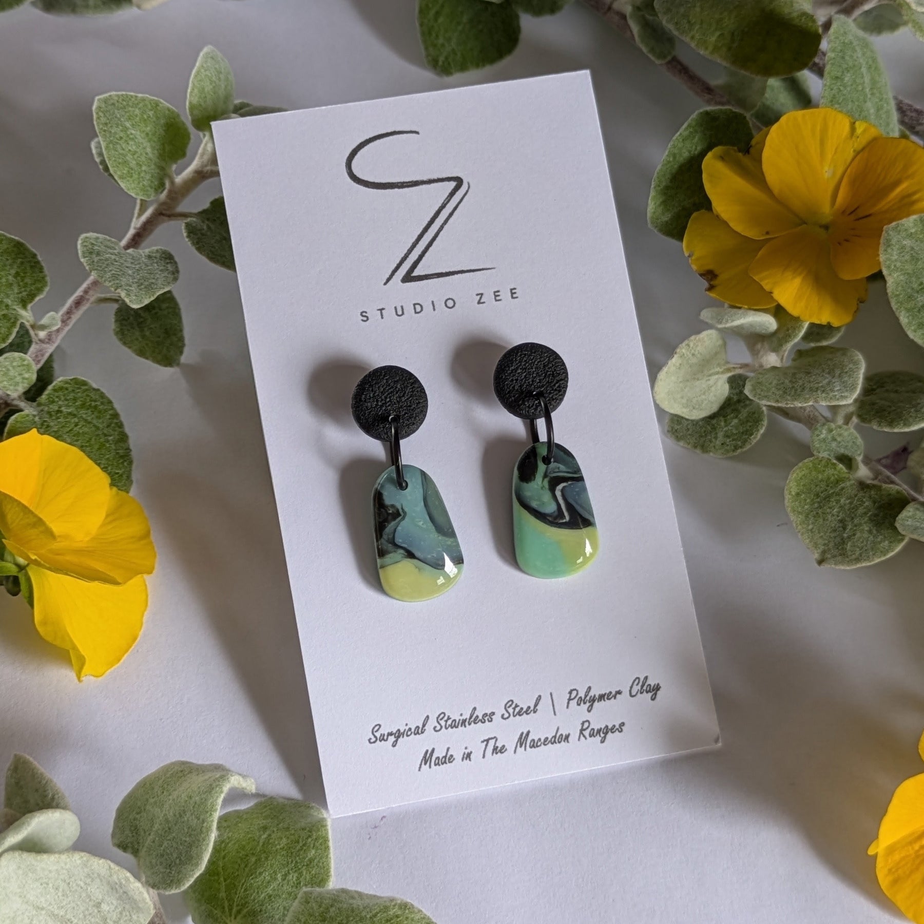 Pillar Stud Dangle Earrings