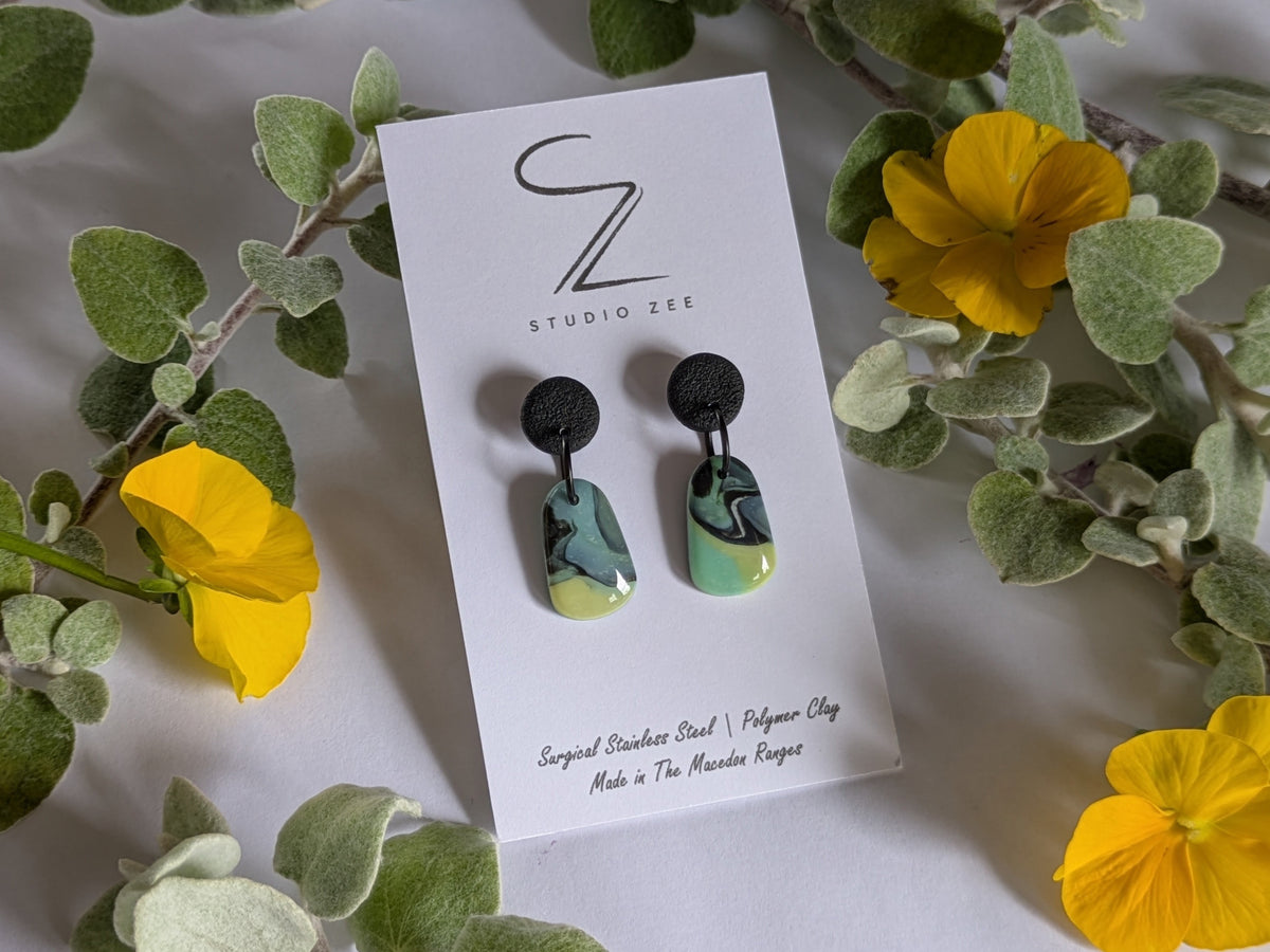 Pillar Stud Dangle Earrings