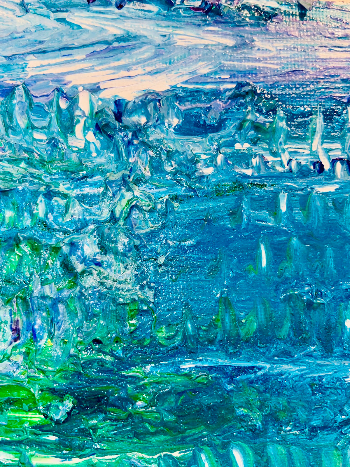 Ripples 1 ORIGINAL CANVAS PAINTING 25.4x25.4x3.5cm by Margo Humphries