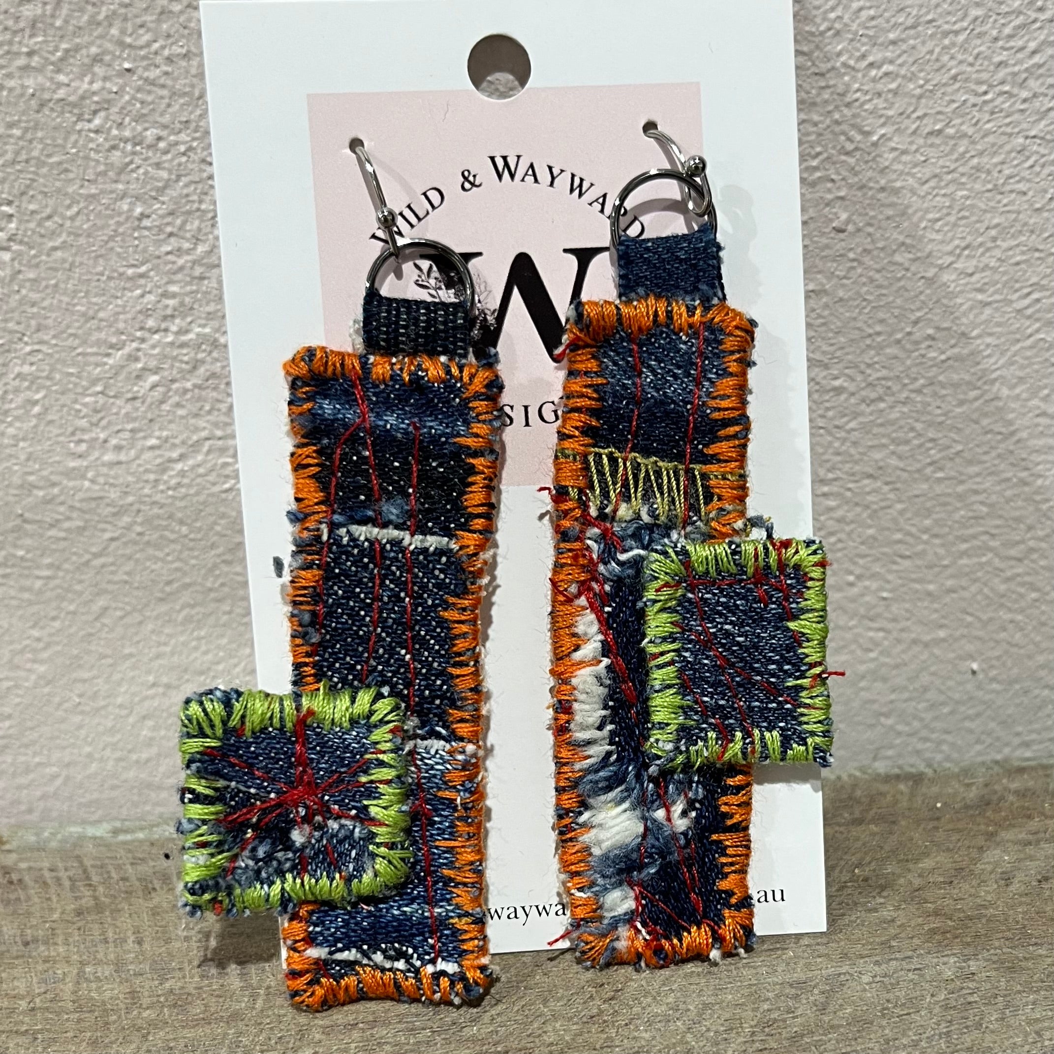 Asymmetrical Textile Earrings