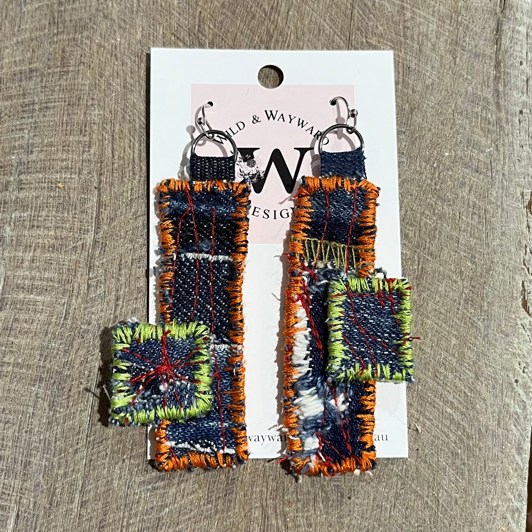 Asymmetrical Textile Earrings