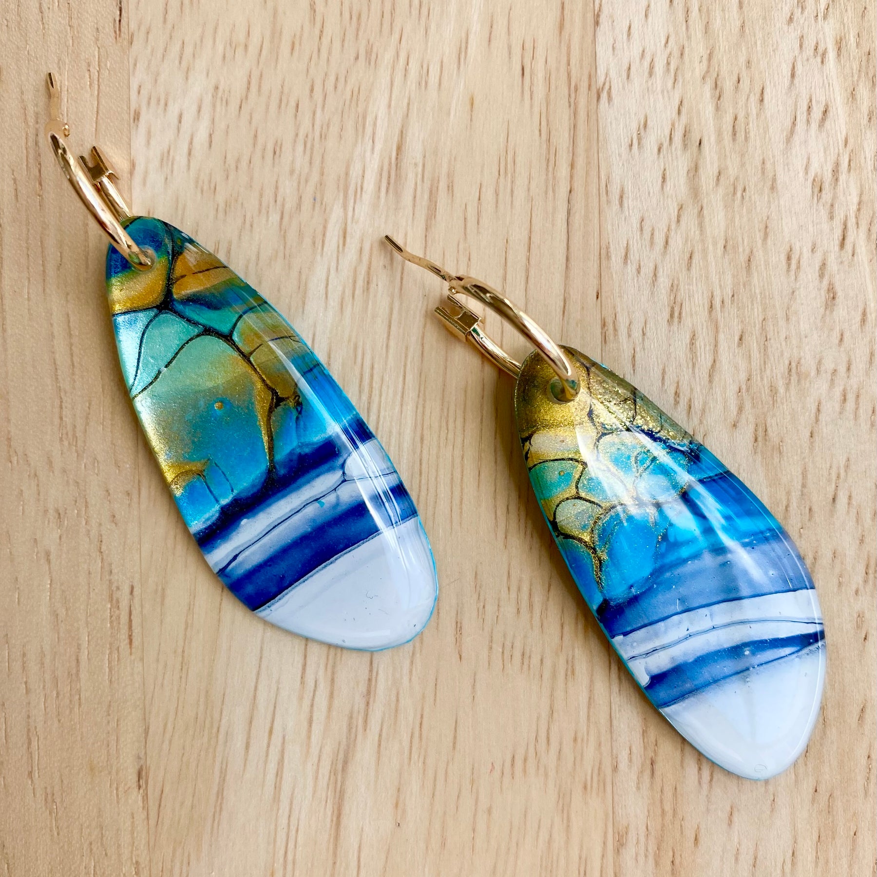 Unique Hand Painted Hoop Earrings