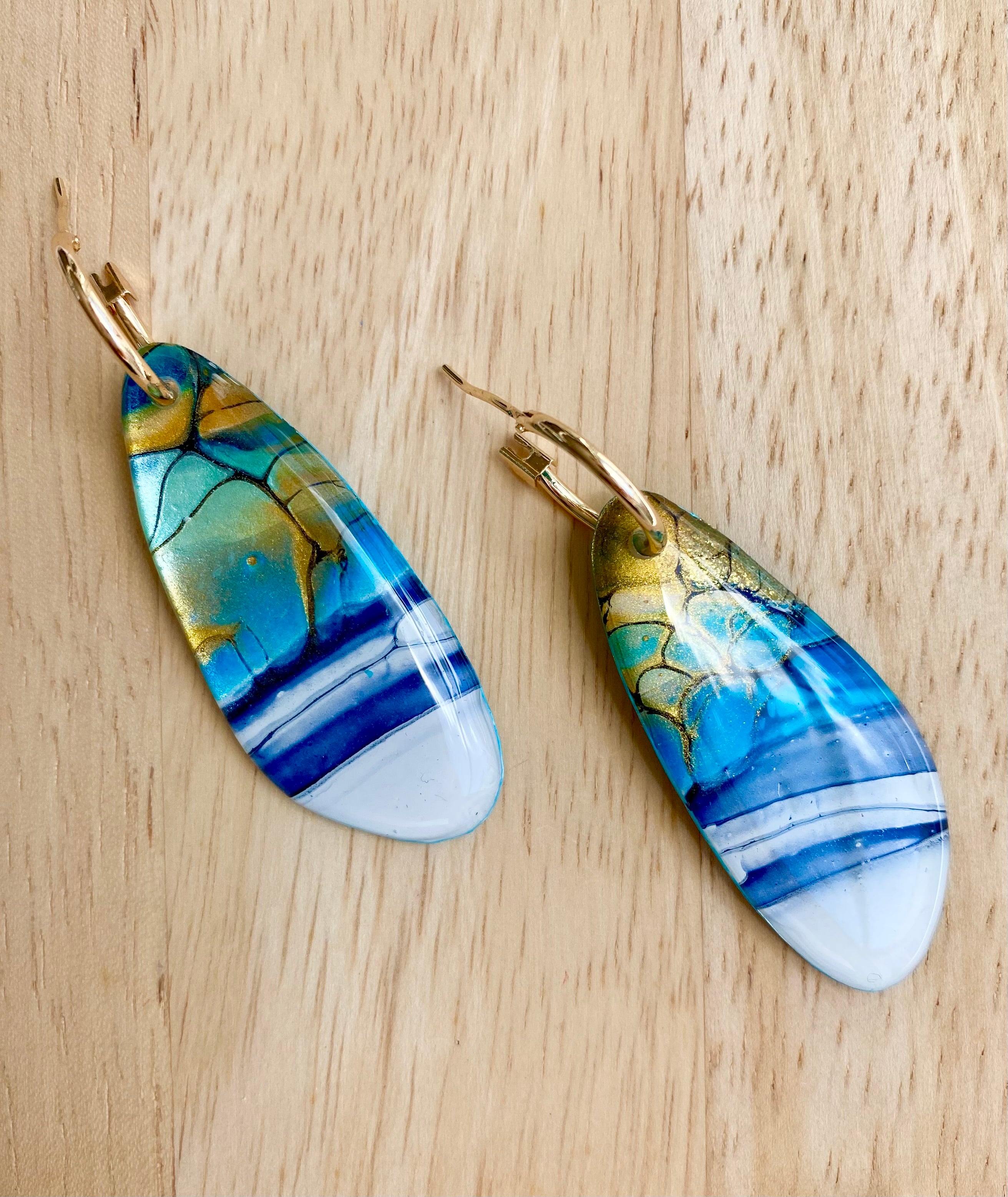 Unique Hand Painted Hoop Earrings