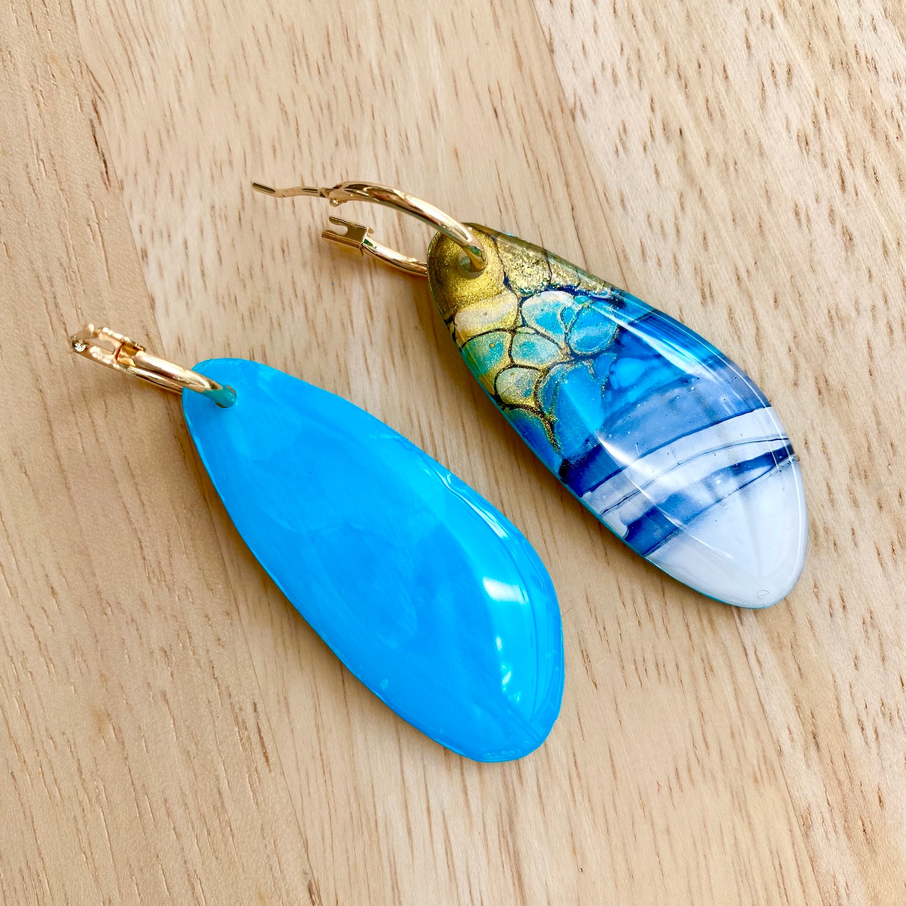 Unique Hand Painted Hoop Earrings