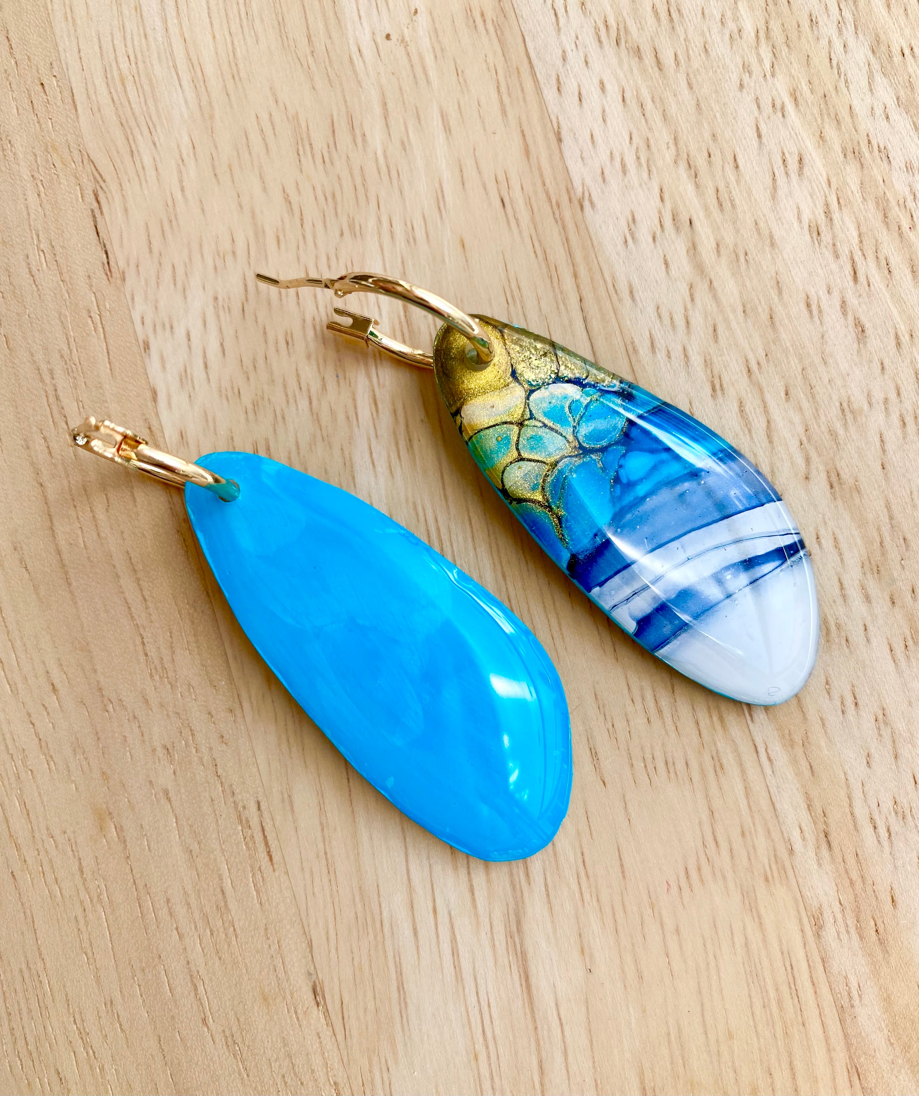 Unique Hand Painted Hoop Earrings