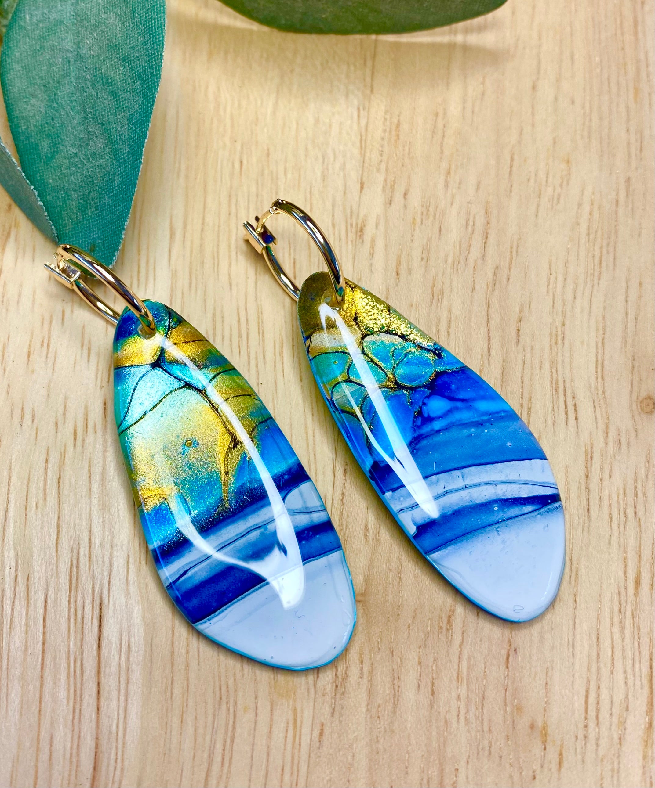 Unique Hand Painted Hoop Earrings