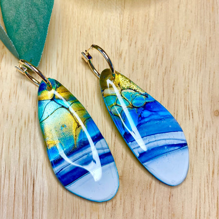 Unique Hand Painted Hoop Earrings