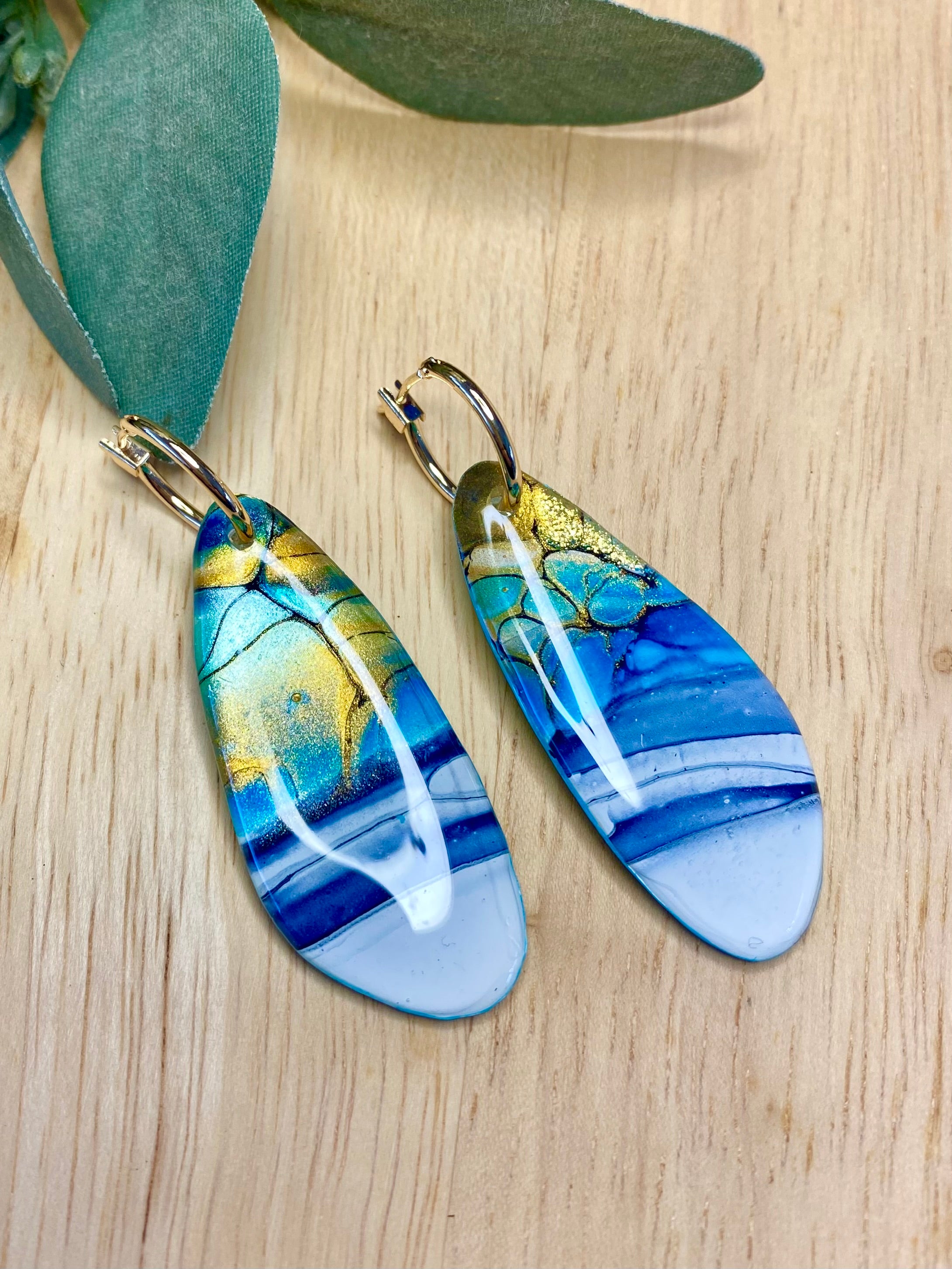 Unique Hand Painted Hoop Earrings