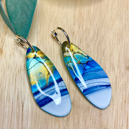 Unique Hand Painted Hoop Earrings