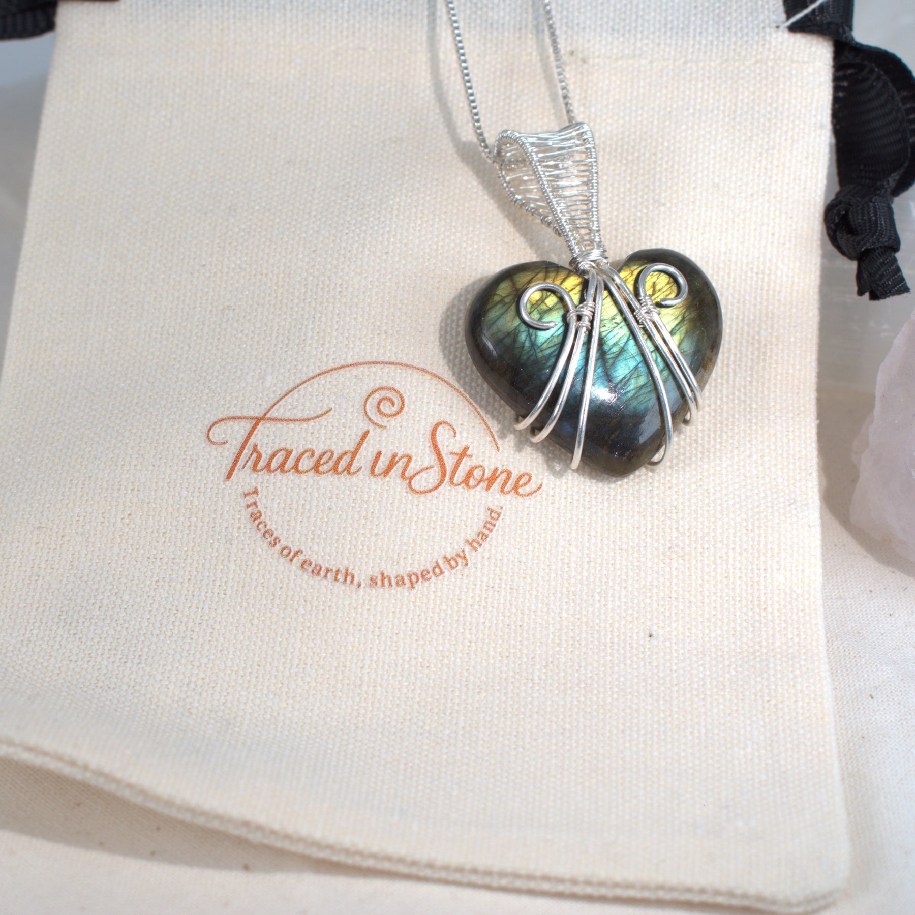 Heart of Midnight - Labradorite Pendant in Silver