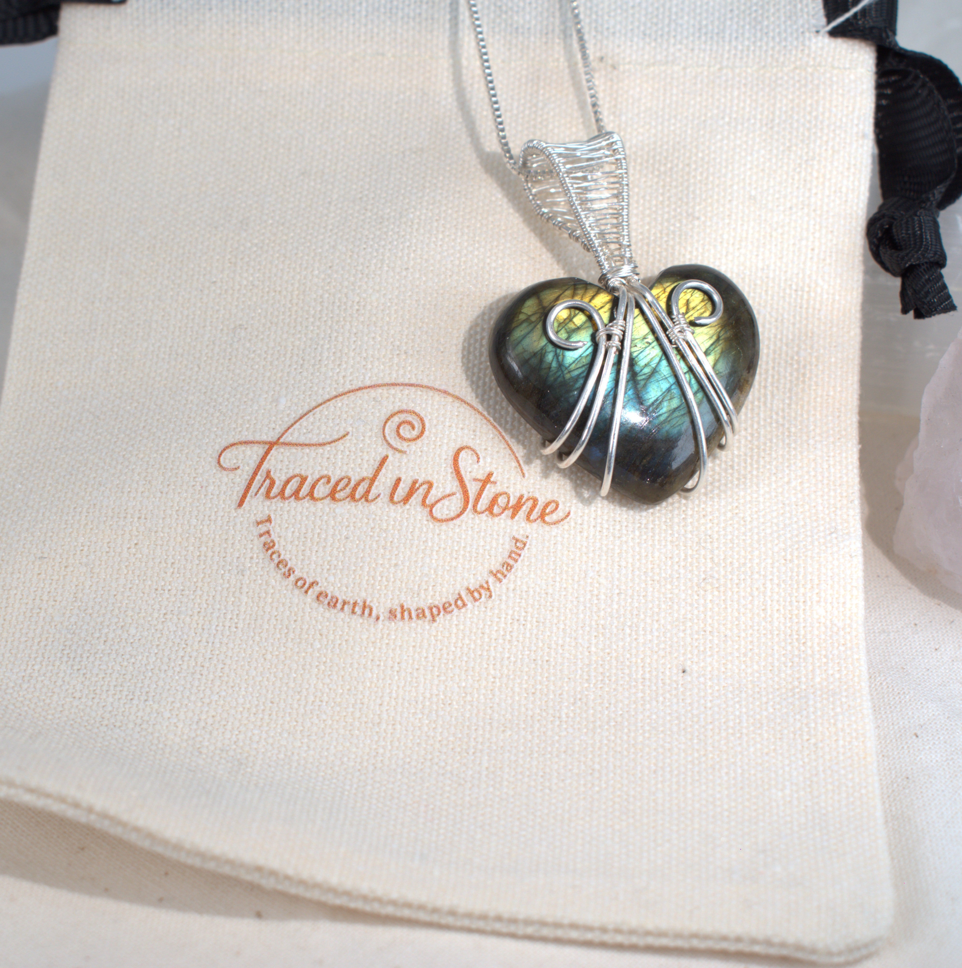 Heart of Midnight - Labradorite Pendant in Silver