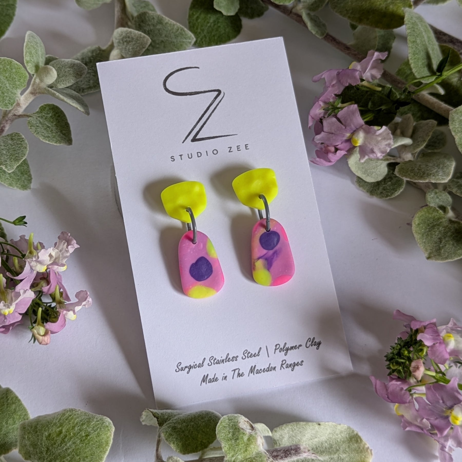 Pillar Stud Dangle Earrings