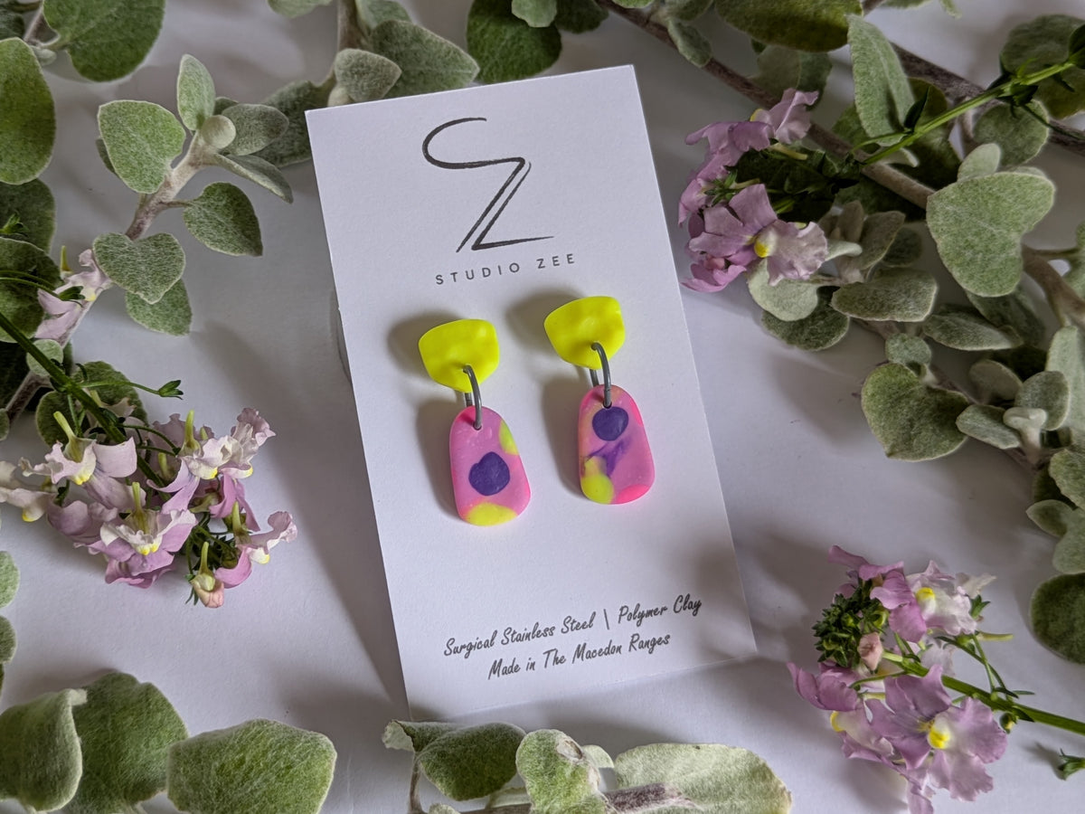 Pillar Stud Dangle Earrings